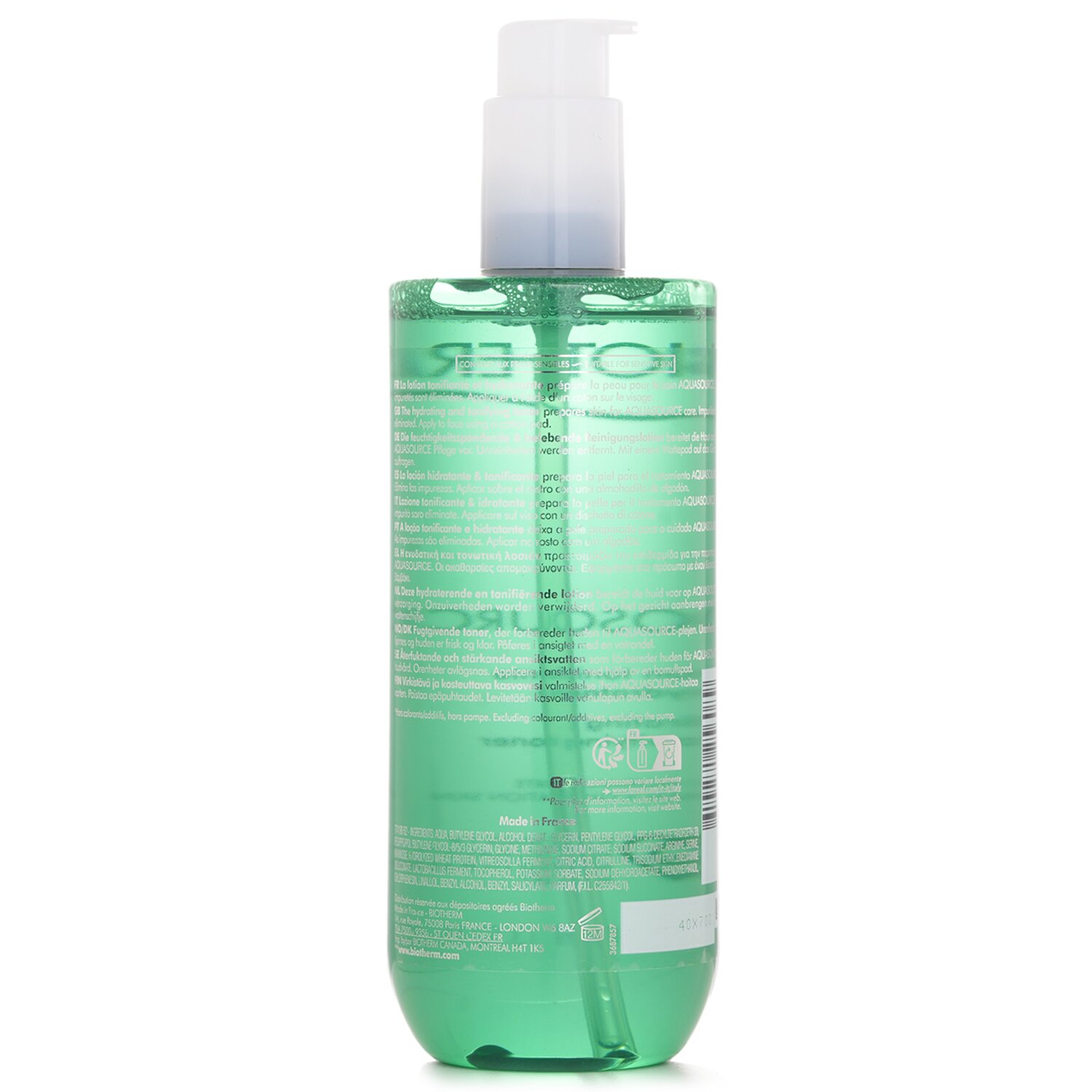 碧欧泉 Biotherm 女士绿活泉润透爽肤水 绿水 清爽补水 收缩毛孔 (中性至混合性肌肤适用) 400ml/13.52oz