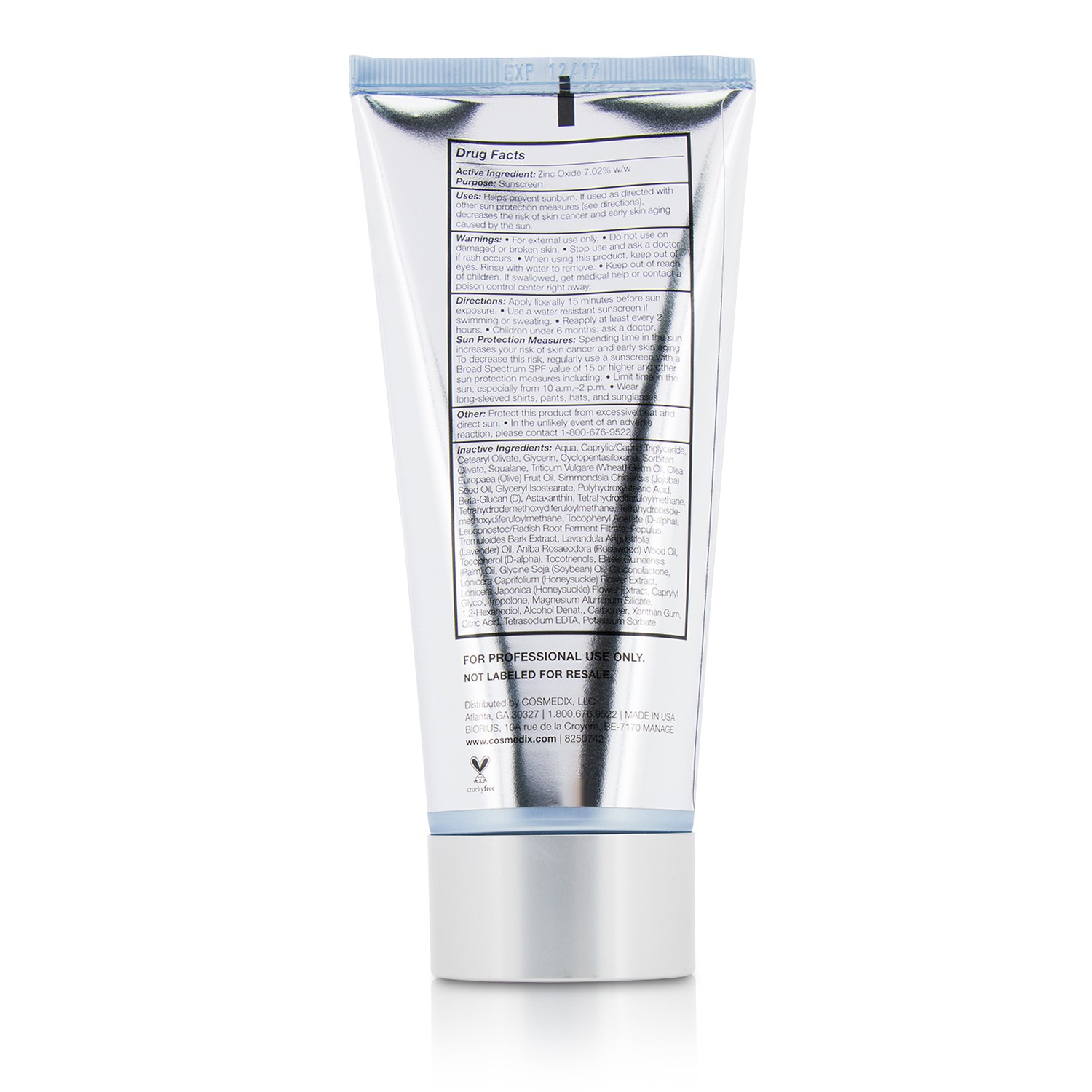 CosMedix Hydrate + Moisturizing Sunscreen SPF 17 - Salon Size 170g/6oz