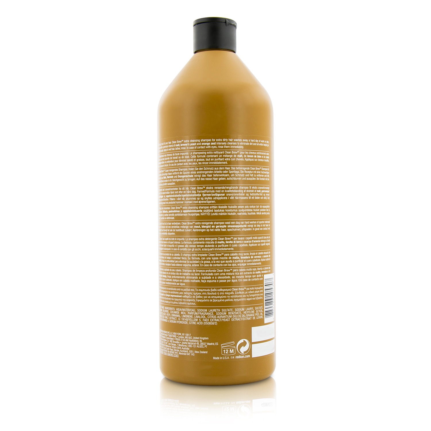 Redken Men Clean Brew Extra Cleansing Shampoo (Extra Clean Hair, Balanced Scalp) 1000ml/33.8oz