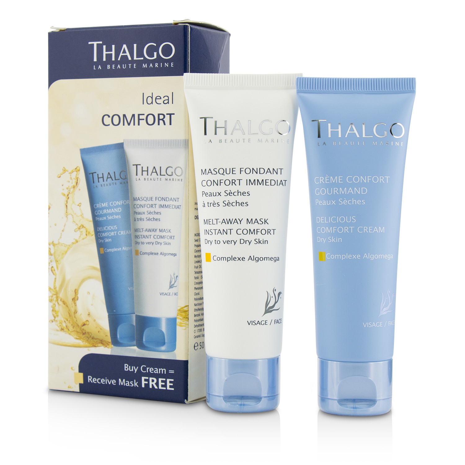 Thalgo Ideal Comfort Kit: Delicious Comfort Cream 50ml + Melt-Away Mask 50ml 2pcs