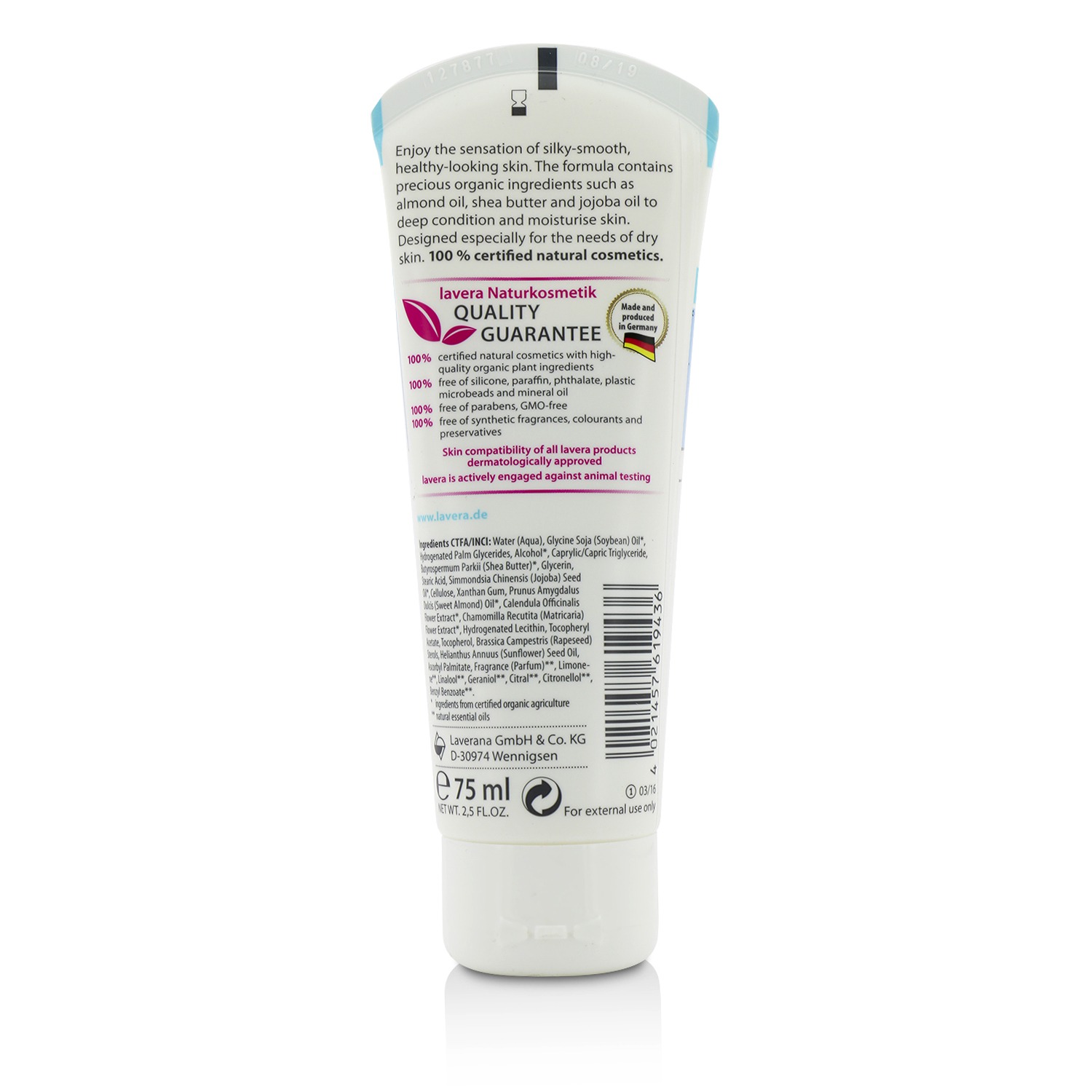 Lavera Intensive Care Basis Sensitiv Organic Almond Oil & Shea Butter Hand Cream 75ml/2.5oz