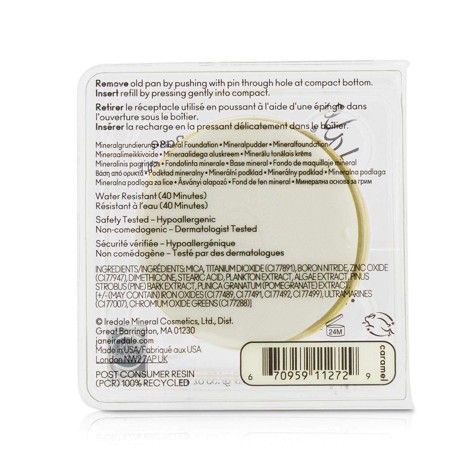 ジェーンアイルデール Jane Iredale ピュアプレストベース SPF20 PA++ リフィル 9.9g/0.35oz