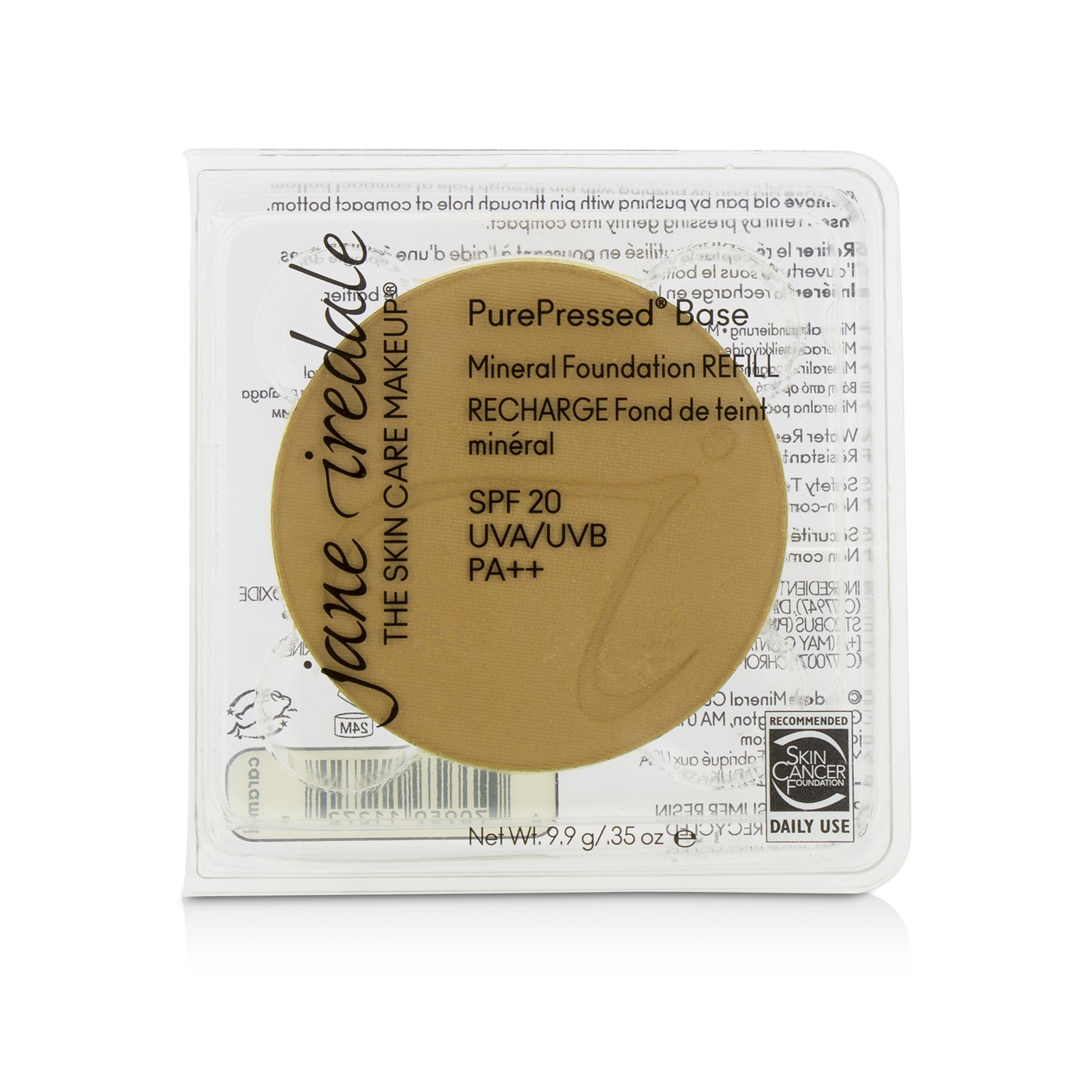 ジェーンアイルデール Jane Iredale ピュアプレストベース SPF20 PA++ リフィル 9.9g/0.35oz