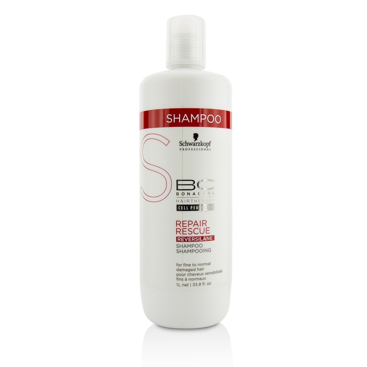 Schwarzkopf BC Repair Rescue Reversilane Shampoo - For Fine to Normal Damaged Hair (Exp. Date: 03/2020) 1000ml/33.8oz