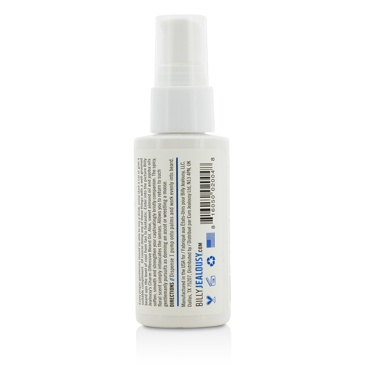 Billy Jealousy Charm Offensive Beard Oil with Sweet Almond Oil 60ml/2oz
