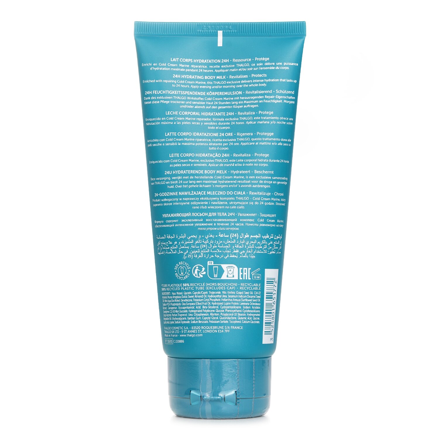 Thalgo Cold Cream Marine 24H Hydrating Body Milk - For Dry, Sensitive Skin 200ml/6.76oz