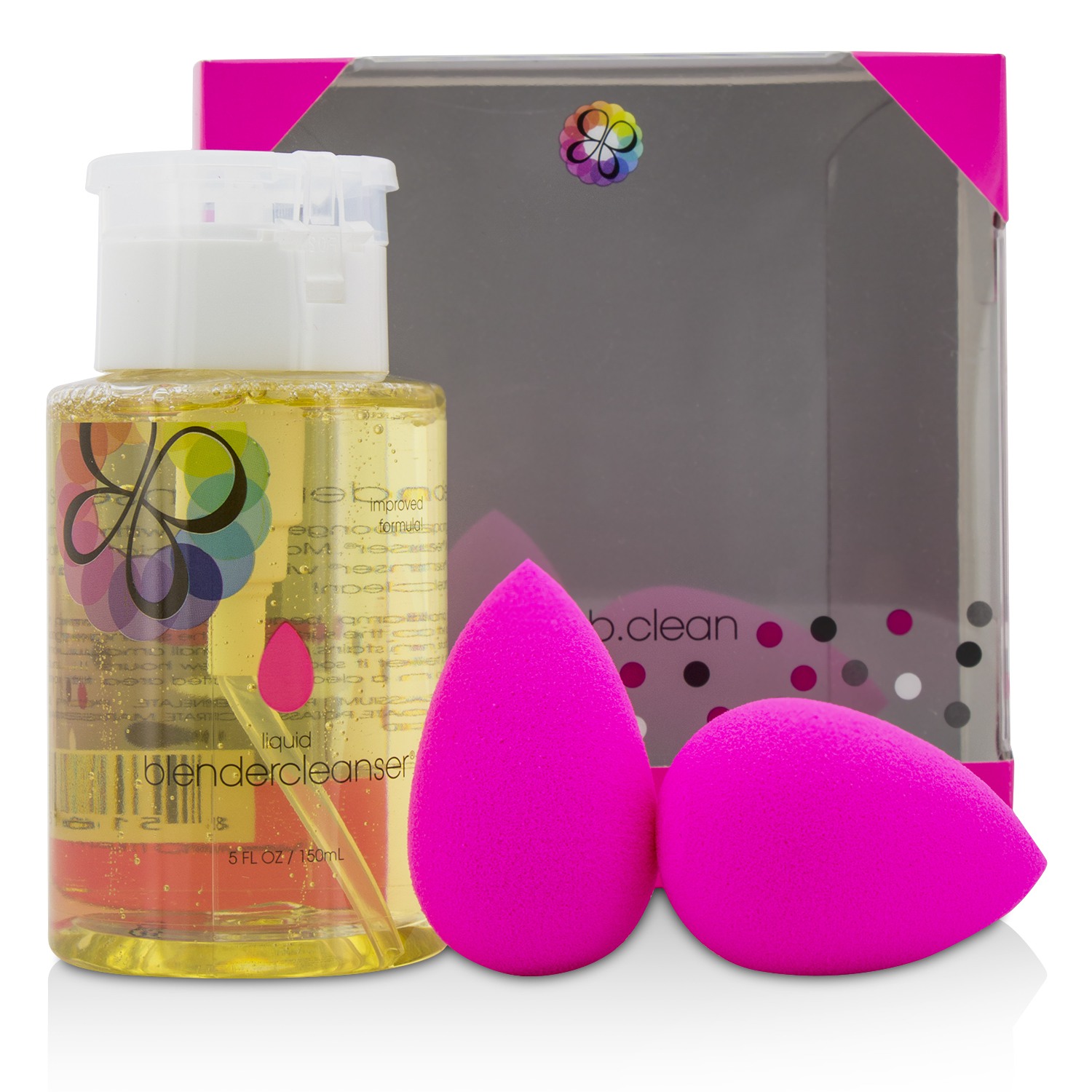 BeautyBlender Two BB Clean Kit (2x BeautyBlender, 1x Liquid BlenderCleanser 150ml/5oz) 3pcs