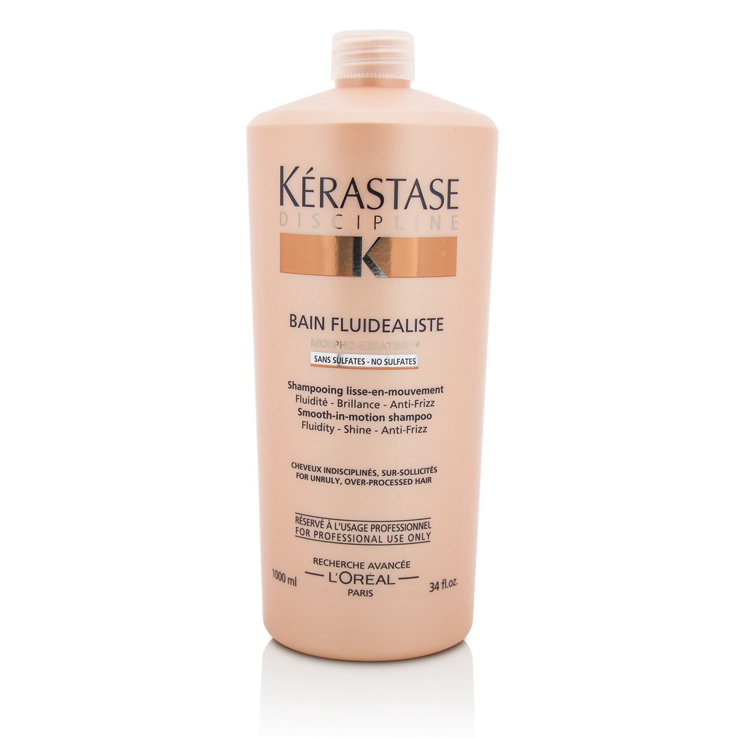 Kerastase Discipline Bain Fluidealiste Smooth-In-Motion Sulfate Free Shampoo - For Unruly, Over-Processed Hair 1000ml/34oz