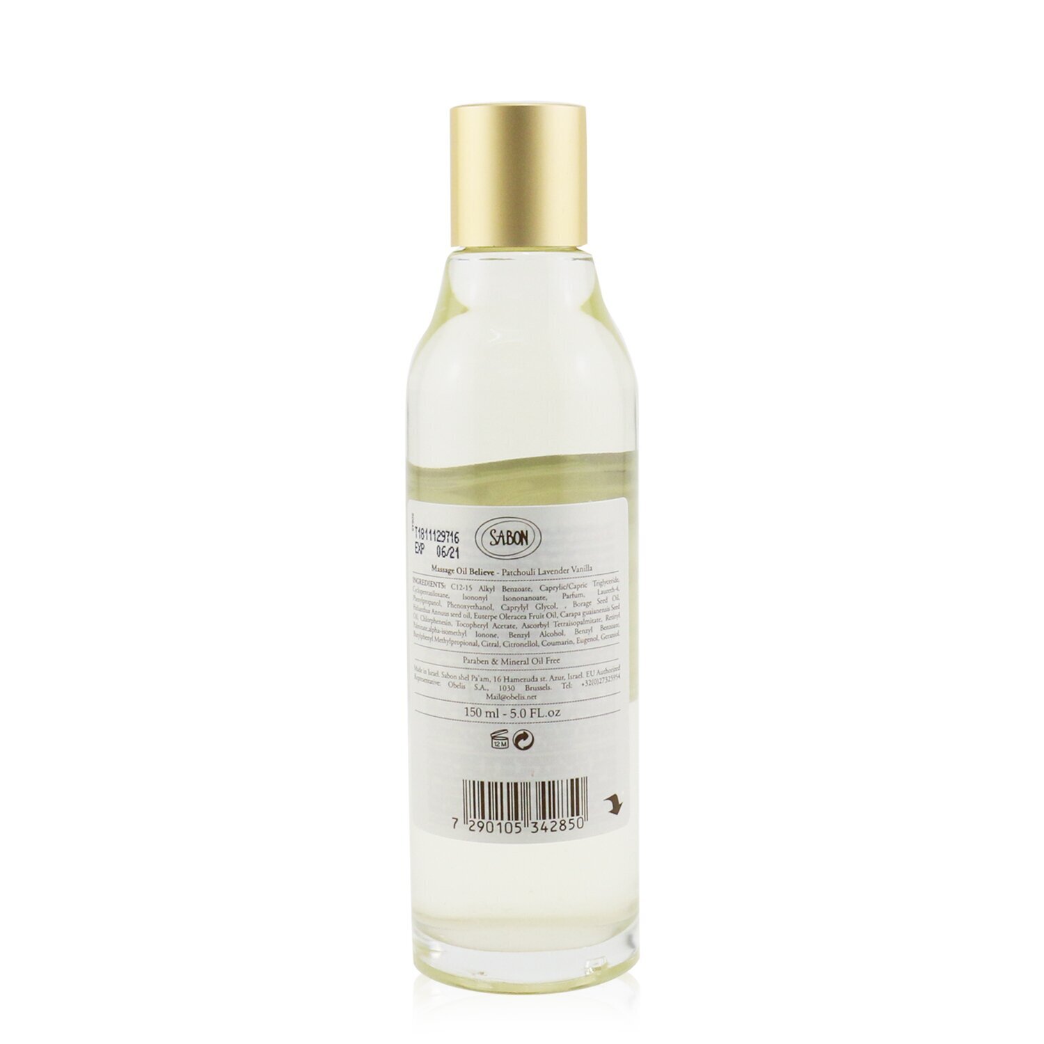Sabon Massage Oil - Believe (Patchouli Lavender Vanilla) 150ml/5oz