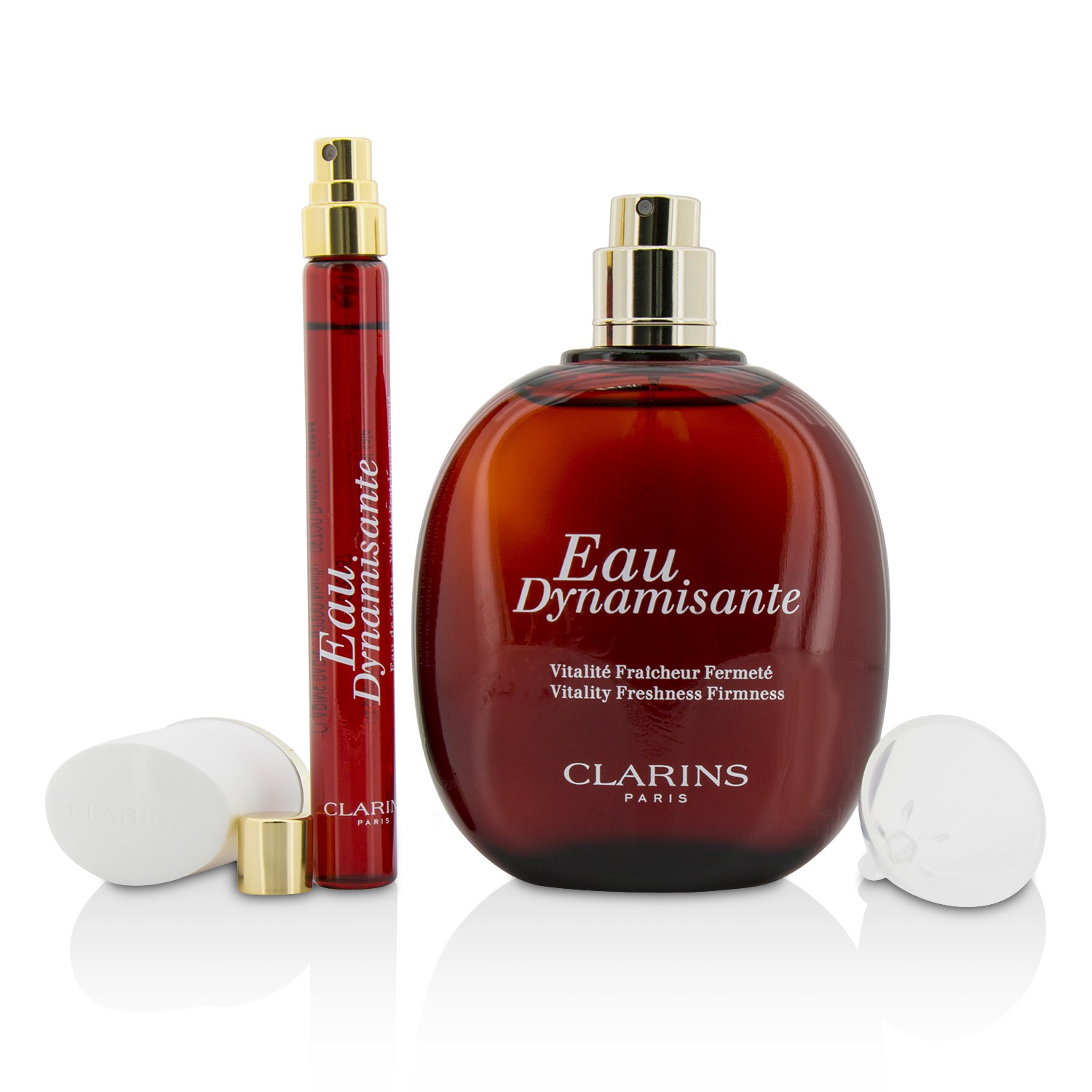 Clarins Eau Dynamisante Coffret: Fragrance Spray 100ml/3.3oz + Refillable Spray 10ml/0.3oz + Bag 2pcs+bag