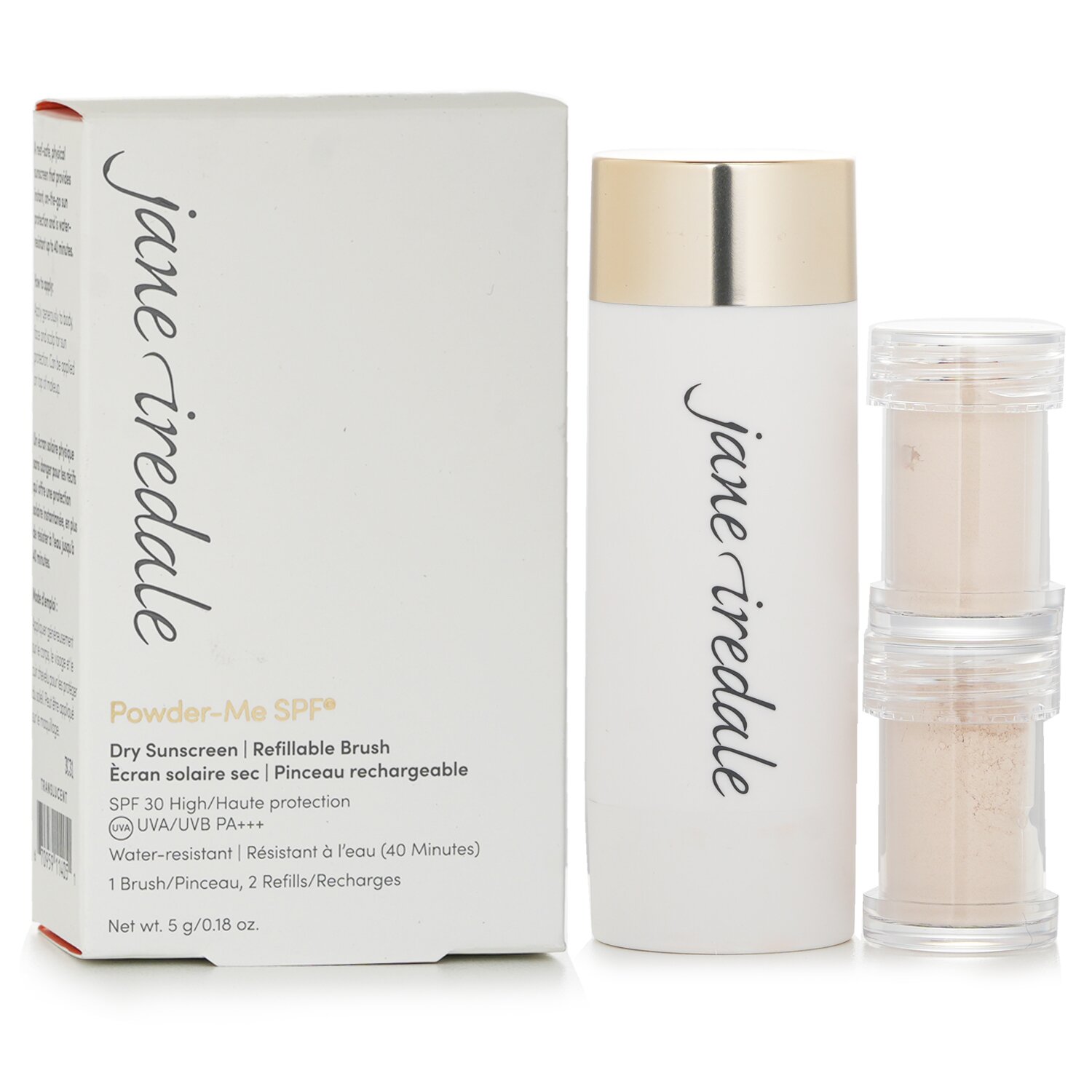ジェーンアイルデール Jane Iredale パウダーミー・レフィラブル・ブラシ (1xブラシ、2xレフィル) 2x2.5g/0.09oz