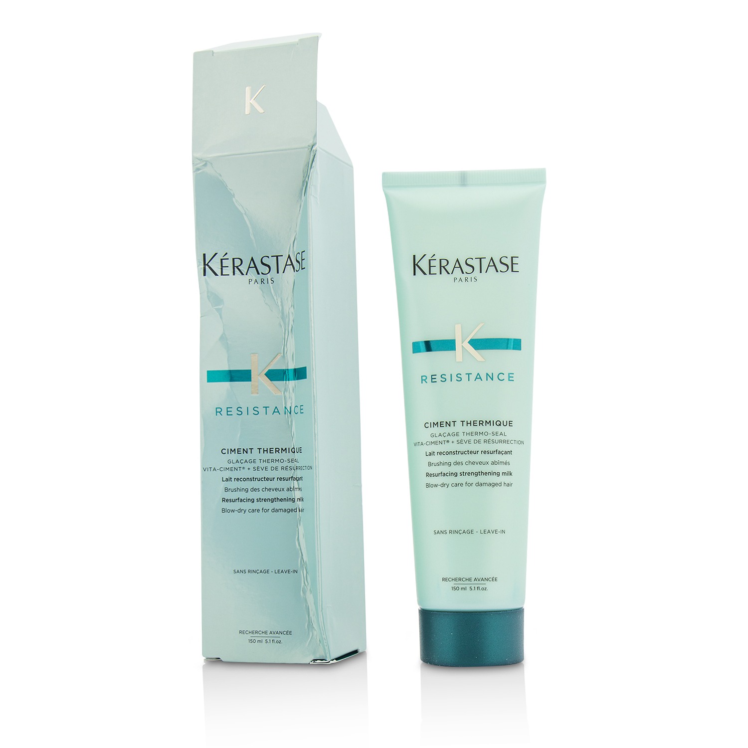 Kerastase Resistance Ciment Thermique Resurfacing Strengthening Milk Blow-Dry Care - For Damaged Hair (Box Slightly Damaged) 150ml/5.1oz