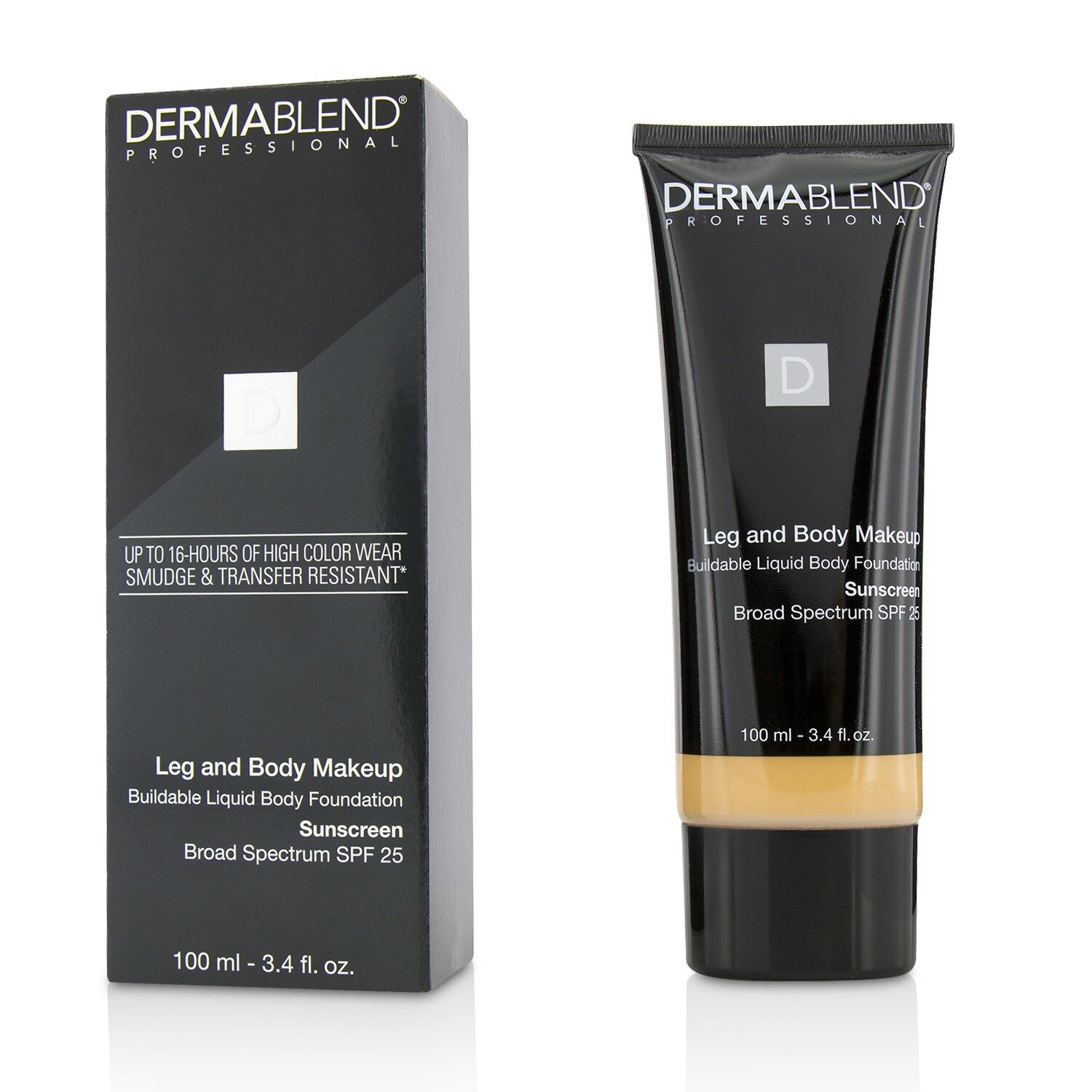 Dermablend Leg and Body Make Up Buildable Liquid Body Foundation Sunscreen Broad Spectrum SPF 25 100ml/3.4oz