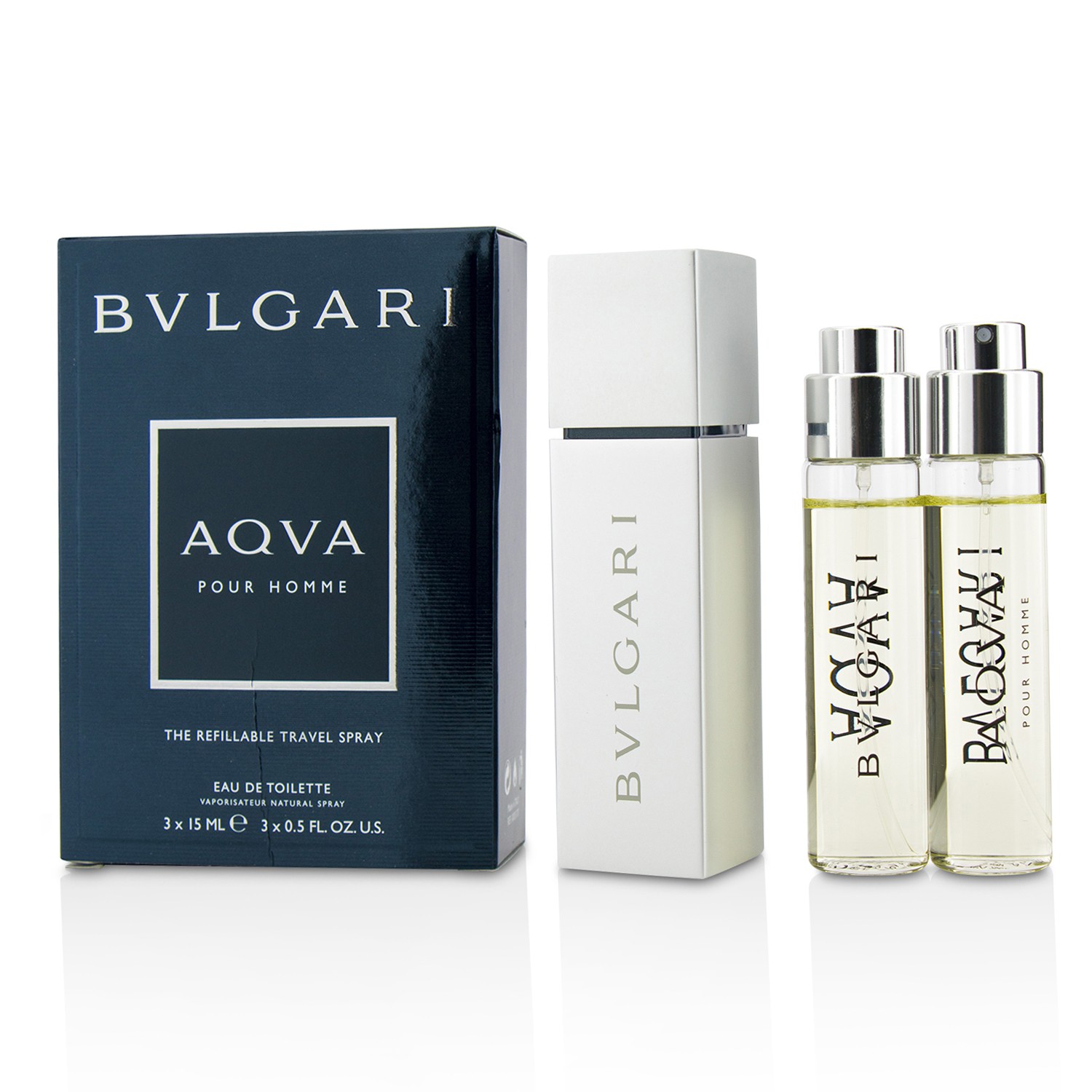 Bvlgari 寶格麗 Aqva Pour Homme 水能量男性可替換淡香水旅行噴霧 Aqva Pour Homme The Refillable Eau De Toilette Travel Spray 3x15ml/0.5oz