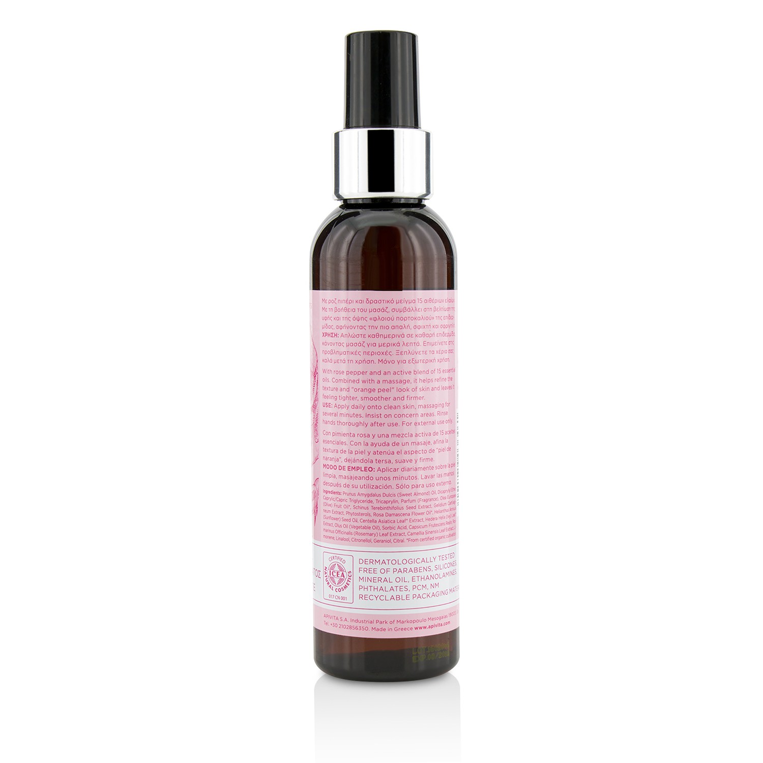 Apivita Rose Pepper Body Reshaping Massage Oil 150ml/5.07oz