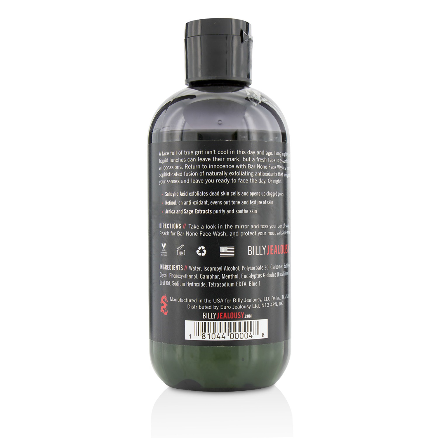 Billy Jealousy Assassin Bar None Salicylic Face Wash 236ml/8oz