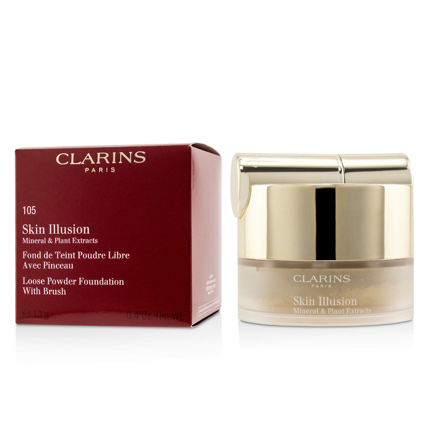 Clarins Skin Illusion Mineral & Plant Extracts Loose Powder Foundation (With Brush) (New Packaging) 13g/0.4oz