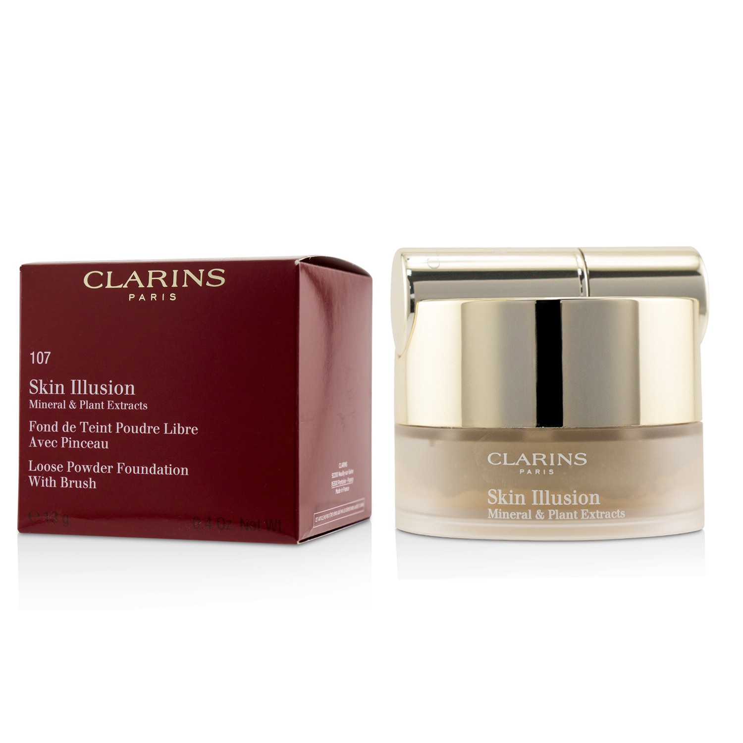 Clarins Skin Illusion Mineral & Plant Extracts Loose Powder Foundation (With Brush) (New Packaging) 13g/0.4oz