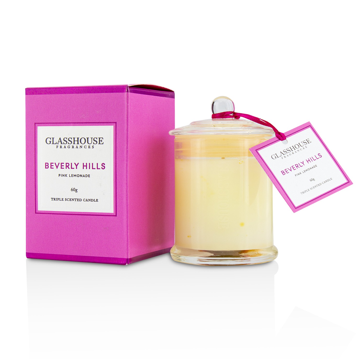 Glasshouse Triple Vela Perfumada - Beverly Hills (Pink Lemonade) 60g