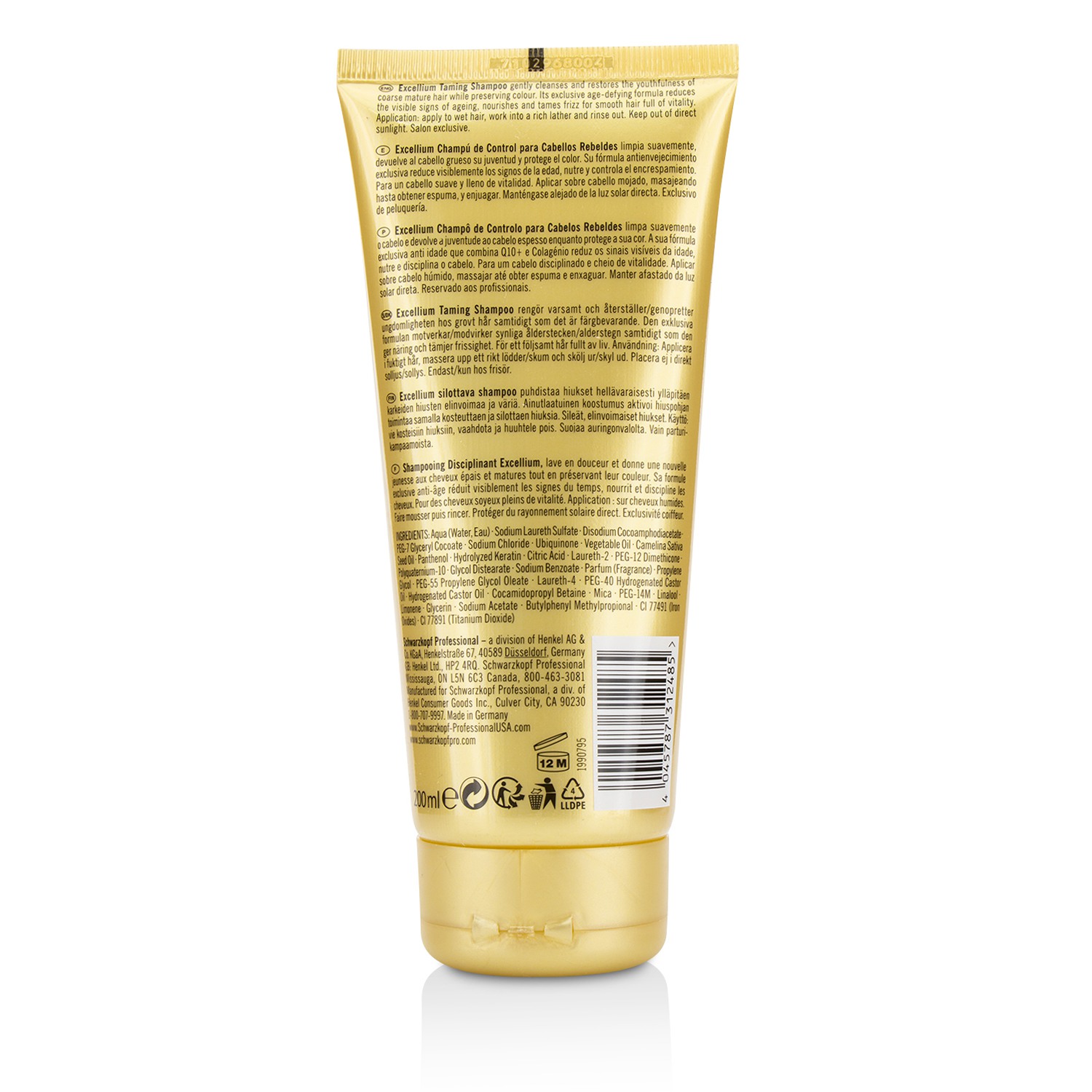 Schwarzkopf BC Excellium Q10+ Omega 3 Champú Domador (Para Cabello Madura Dañado) 200ml/6.8oz