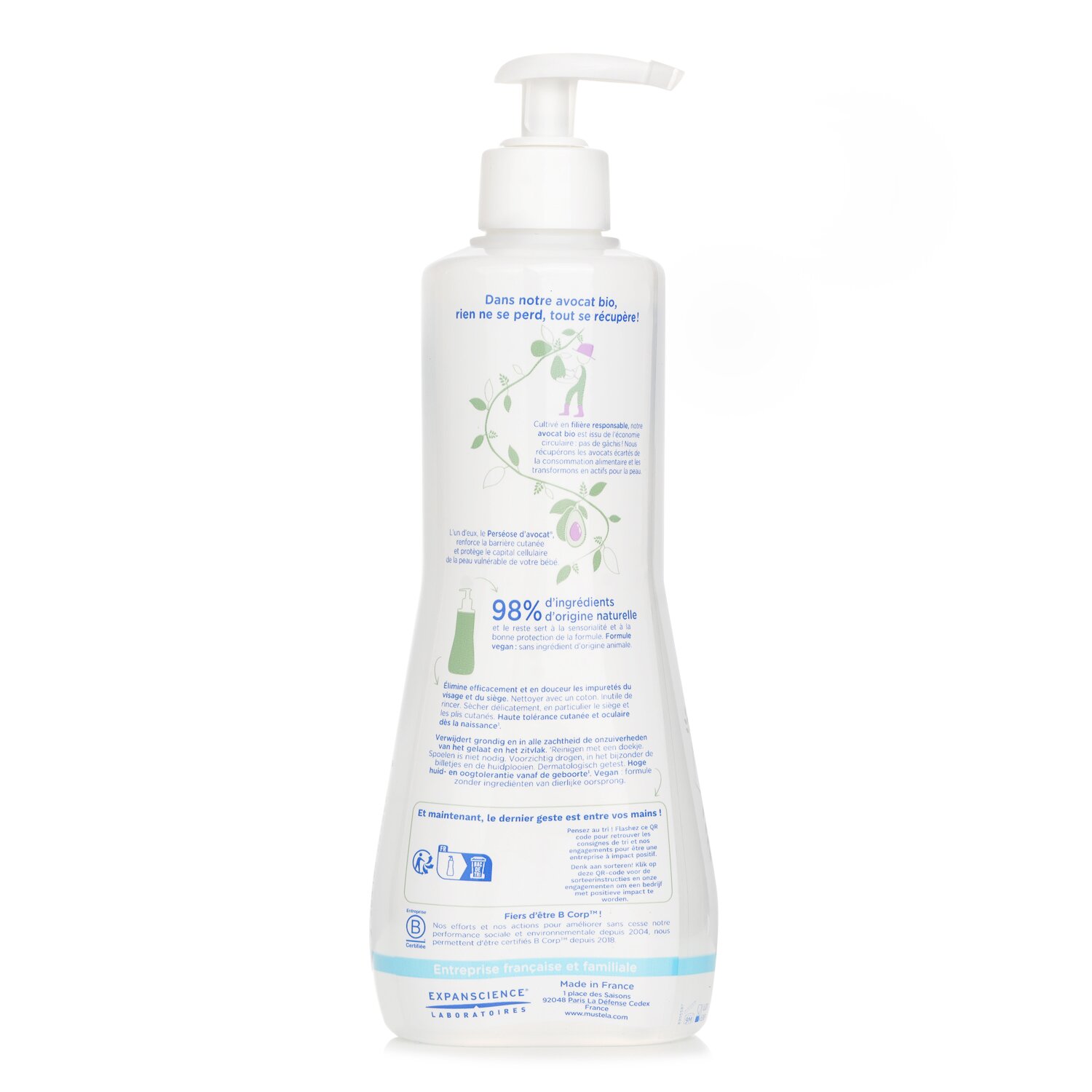 Mustela No Rinse Cleansing Water (Face & Diaper Area) - For Normal Skin 500ml/16.9oz