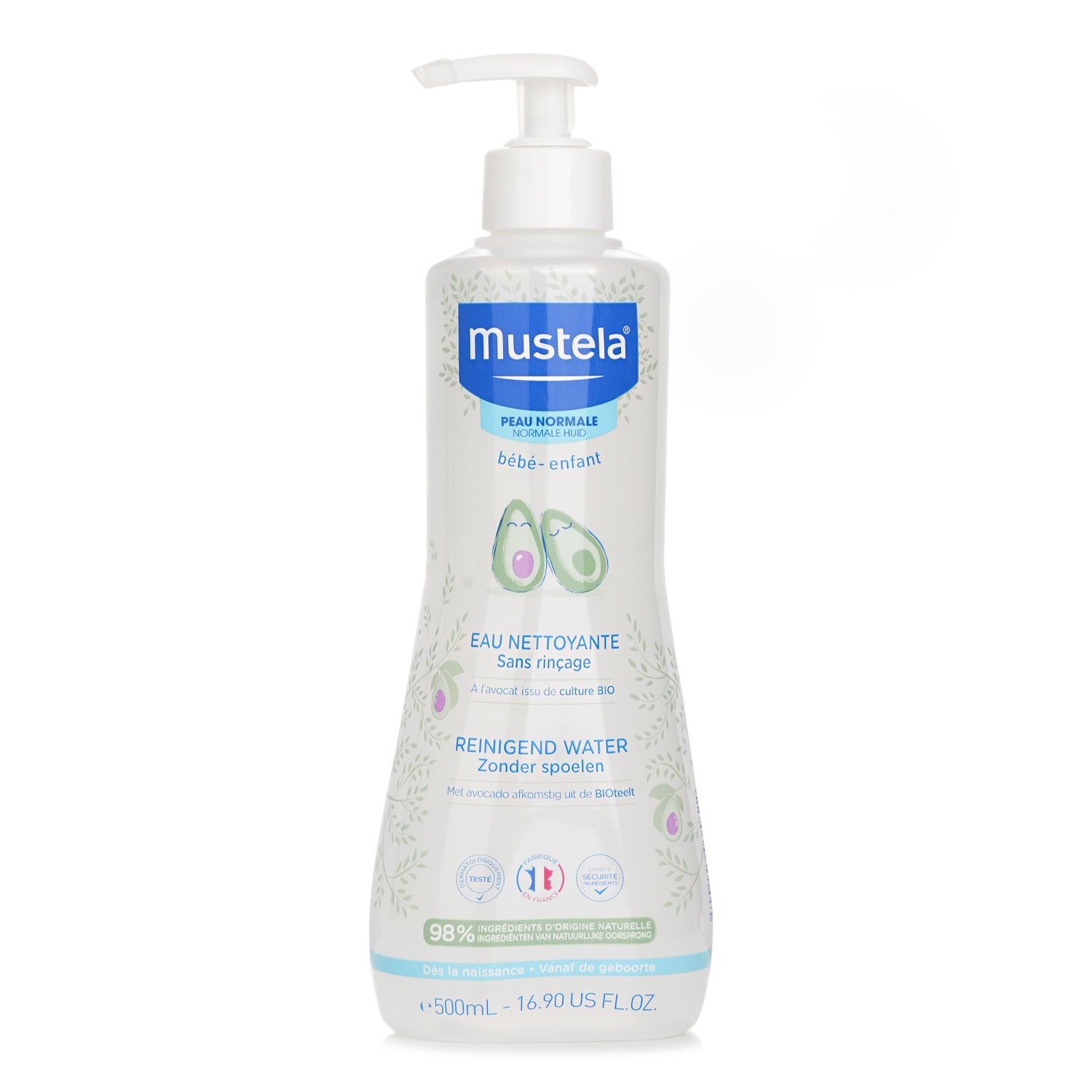 Mustela No Rinse Cleansing Water (Face & Diaper Area) - For Normal Skin 500ml/16.9oz