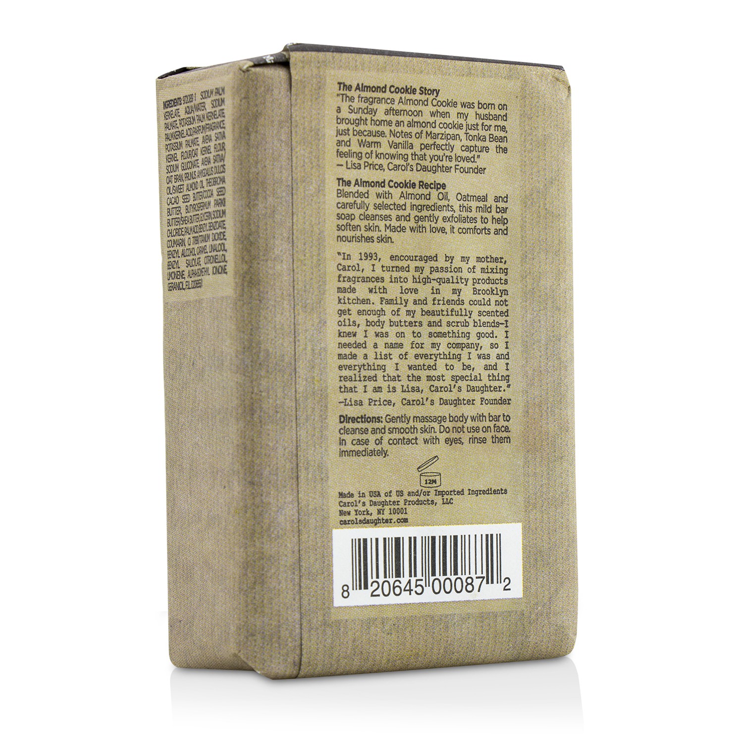 Carol's Daughter Almond Cookie Oatmeal Bar Soap 198g/7oz