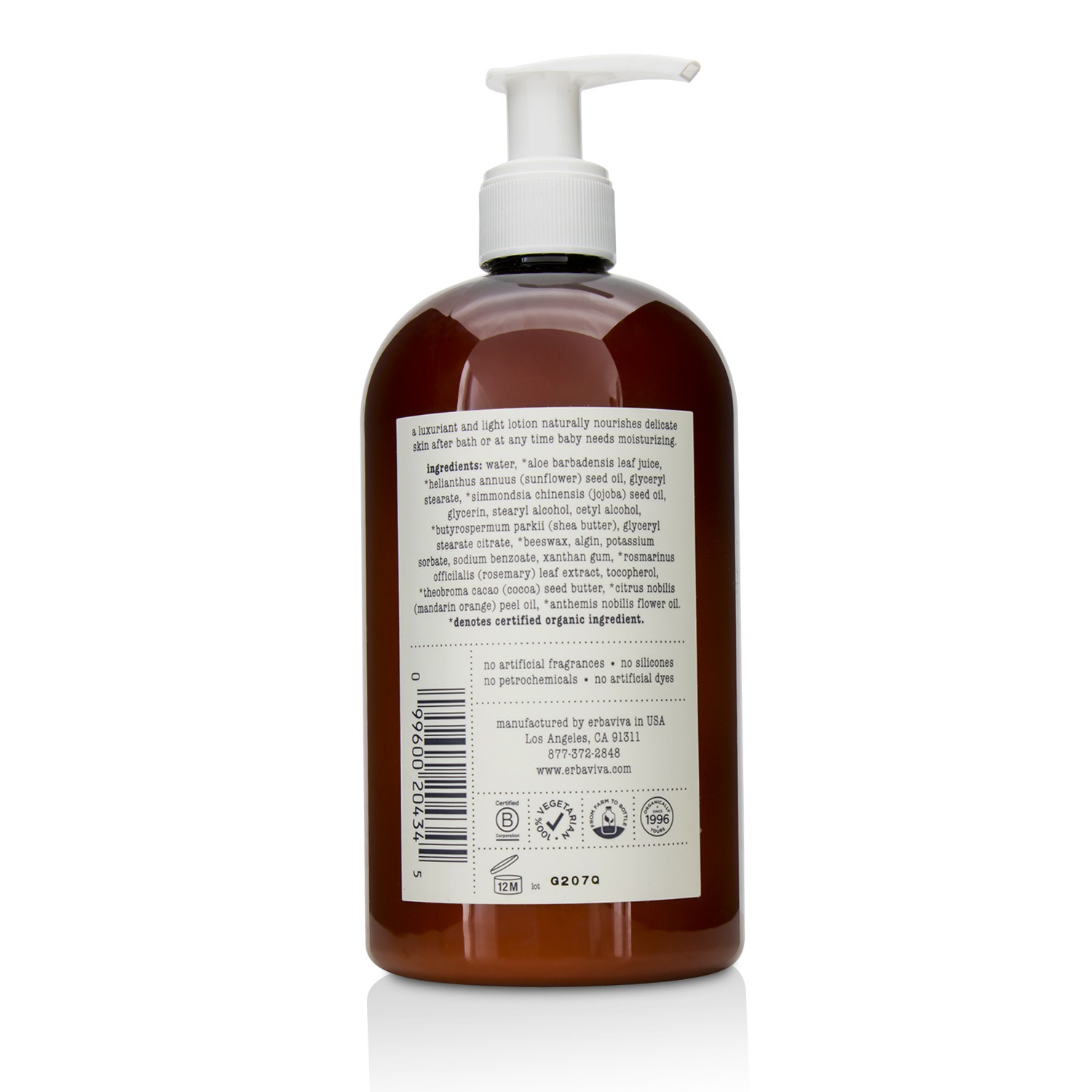 Erbaviva Baby Lotion 500ml/16oz