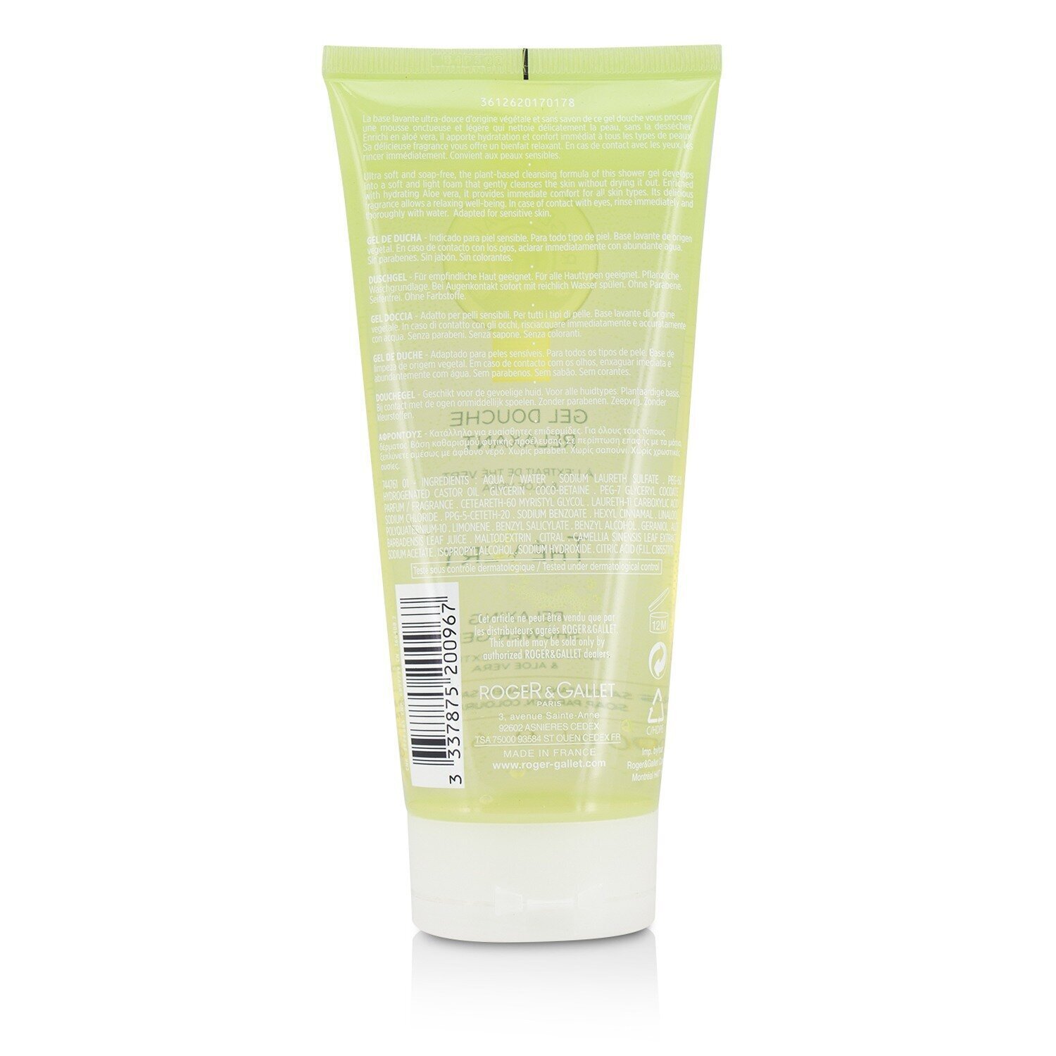 Roger & Gallet Green Tea (The Vert) Relaxing Shower Gel 200ml/6.6oz