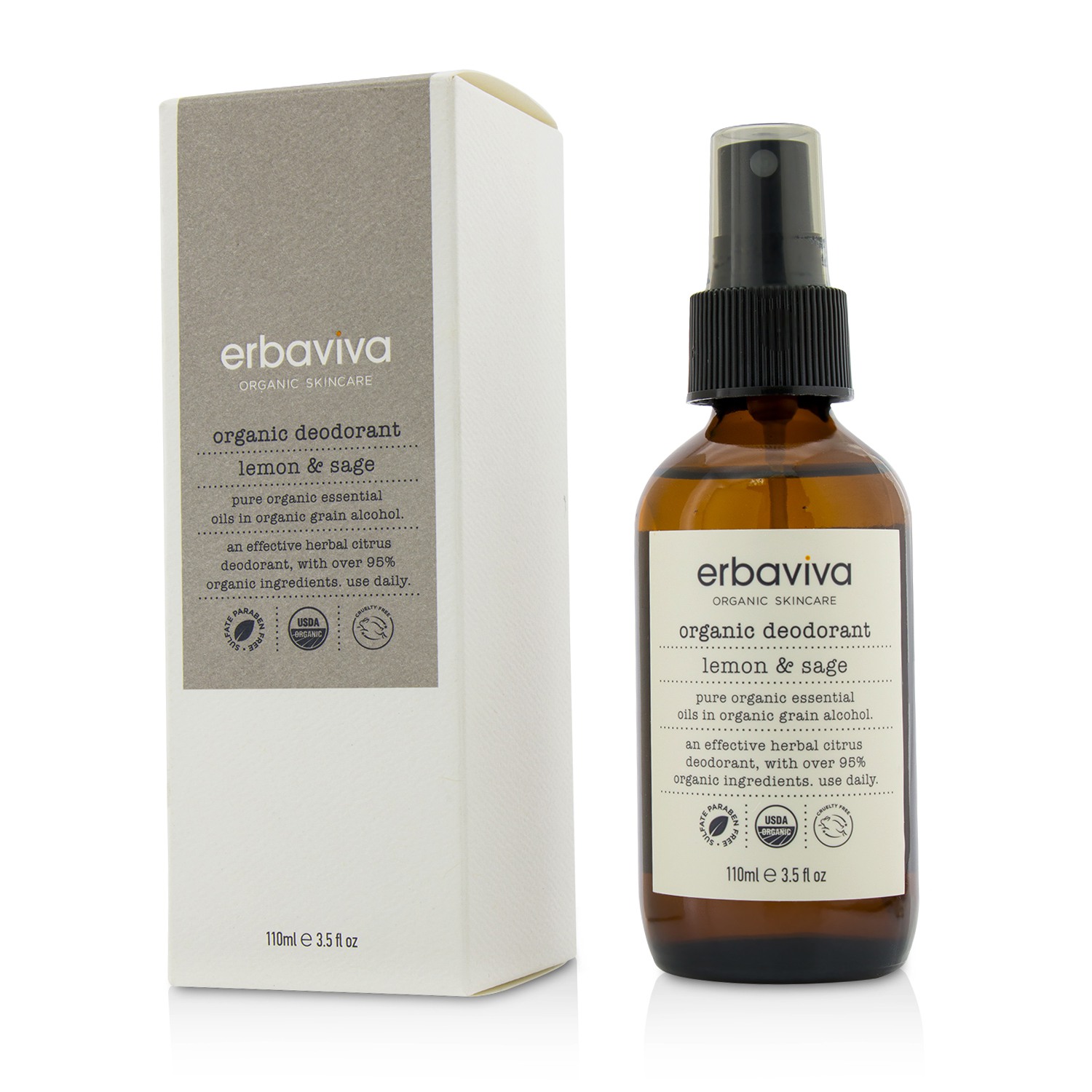 Erbaviva Lemon & Sage Organic Deodorant 110ml/3.5oz