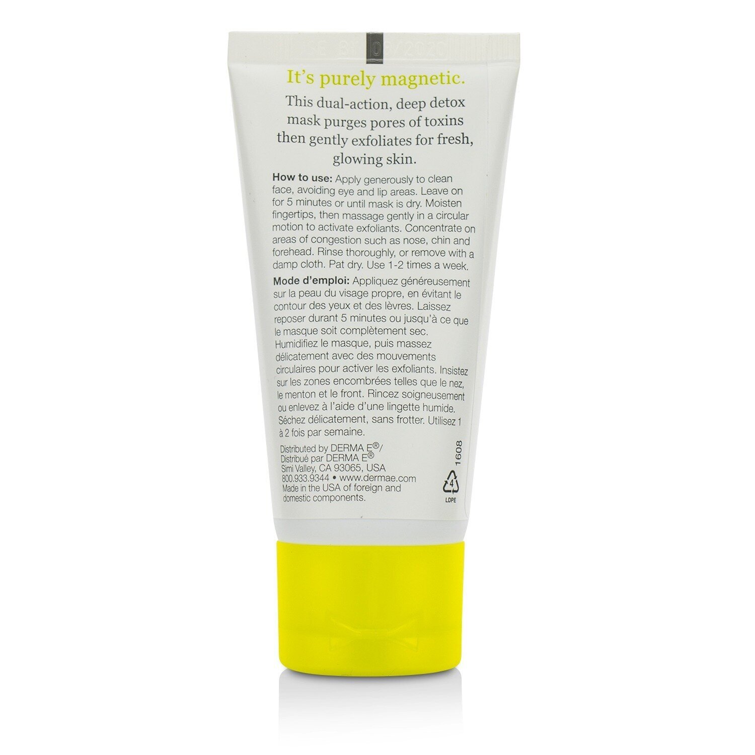 Derma E Mascarilla de Carbón 2-En-1 Purificante 48g/1.7oz