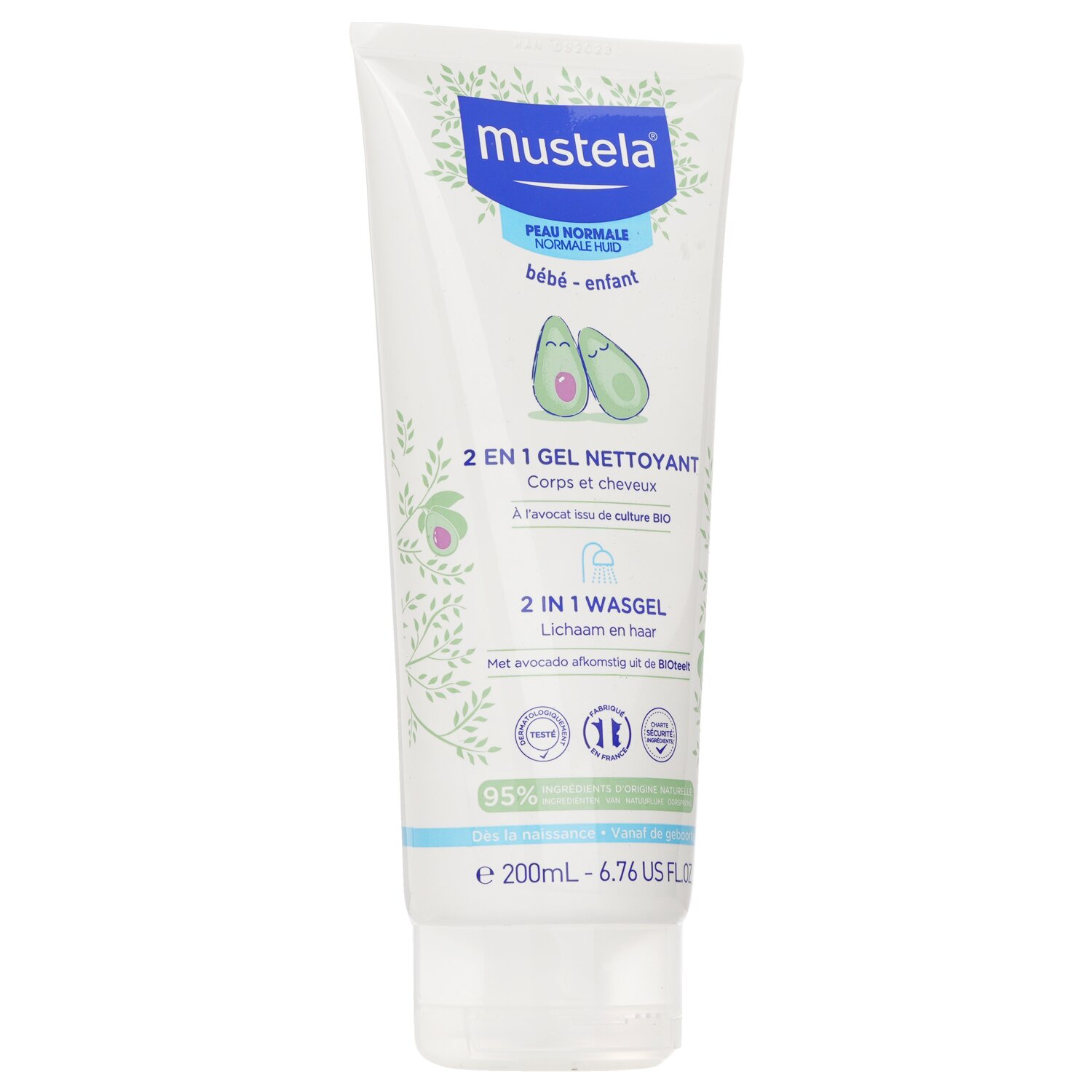 Mustela 2 In 1 Body & Hair Cleansing gel - For Normal Skin 200ml/6.76oz