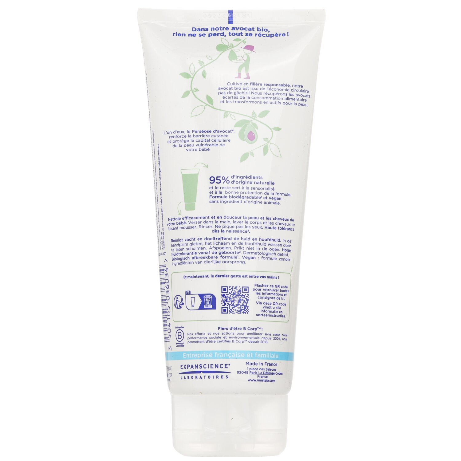 Mustela 2 In 1 Body & Hair Cleansing gel - For Normal Skin 200ml/6.76oz