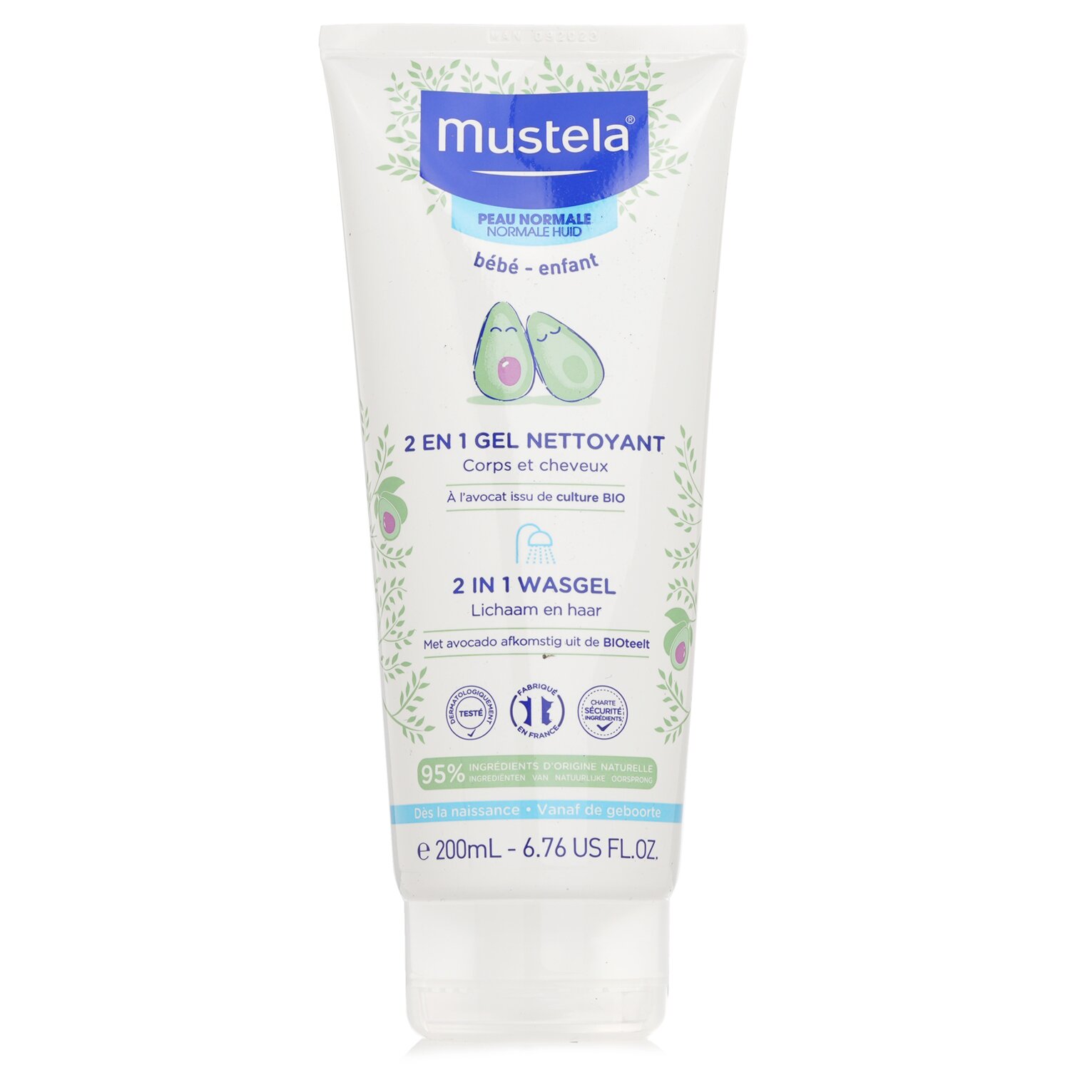 Mustela 2 In 1 Body & Hair Cleansing gel - For Normal Skin 200ml/6.76oz