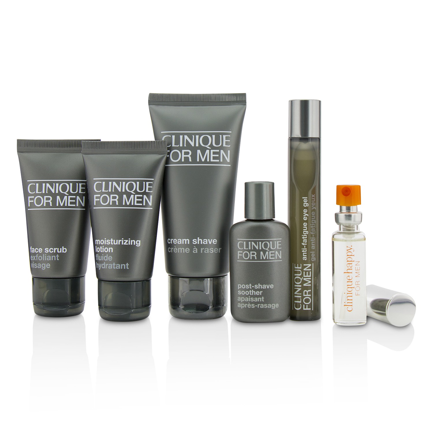 Clinique Clinique For Men Exclusive Travel Set: Moisturizing Lotion+Eye Gel+Post-Shave Soother+Face Scrub+Cream Shave+Cologne Spray 6pcs