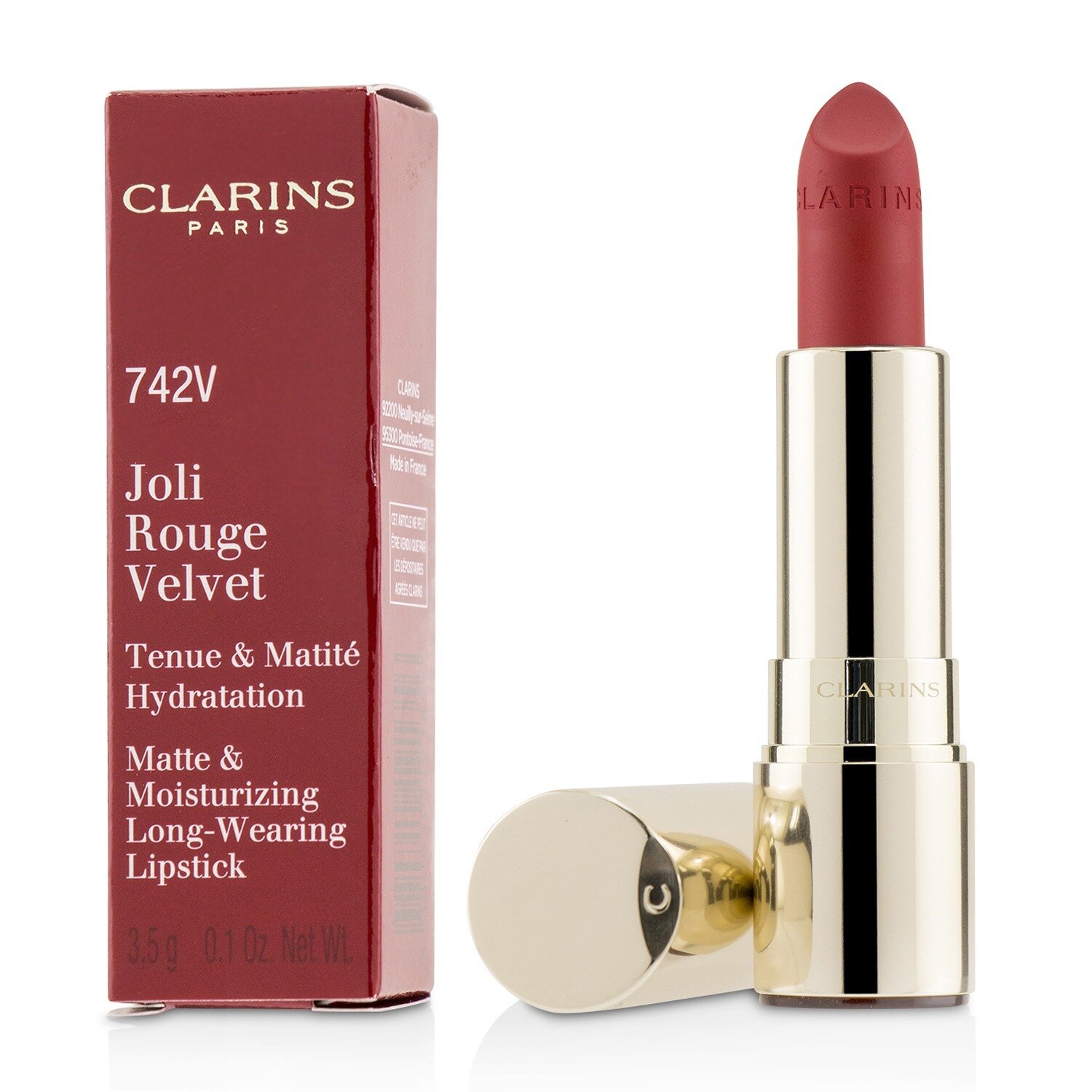 Clarins Joli Rouge Velvet (Matte & Moisturizing Long Wearing Lipstick) 3.5g/0.1oz