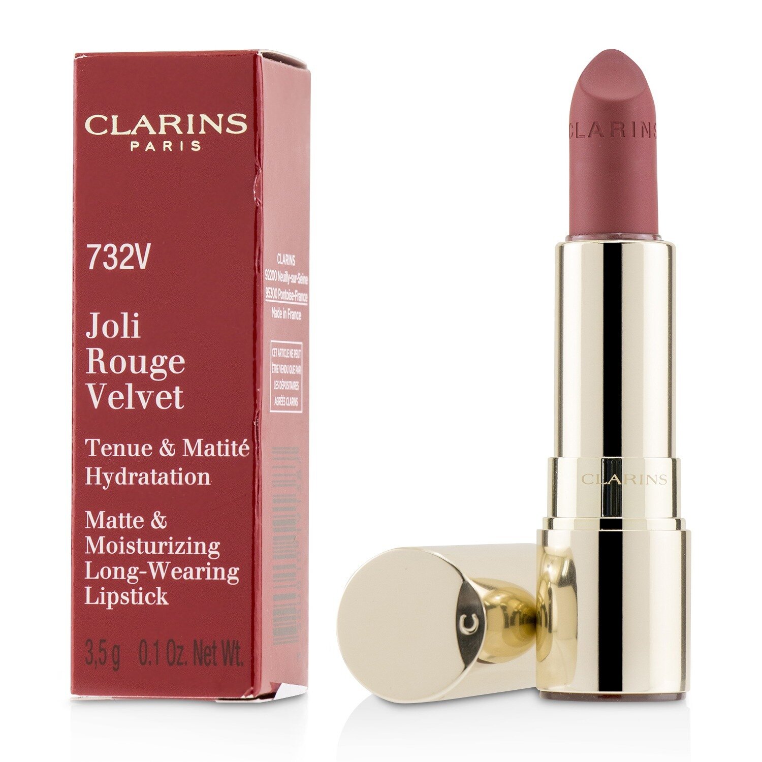 Clarins Joli Rouge Velvet (Matte & Moisturizing Long Wearing Lipstick) 3.5g/0.1oz