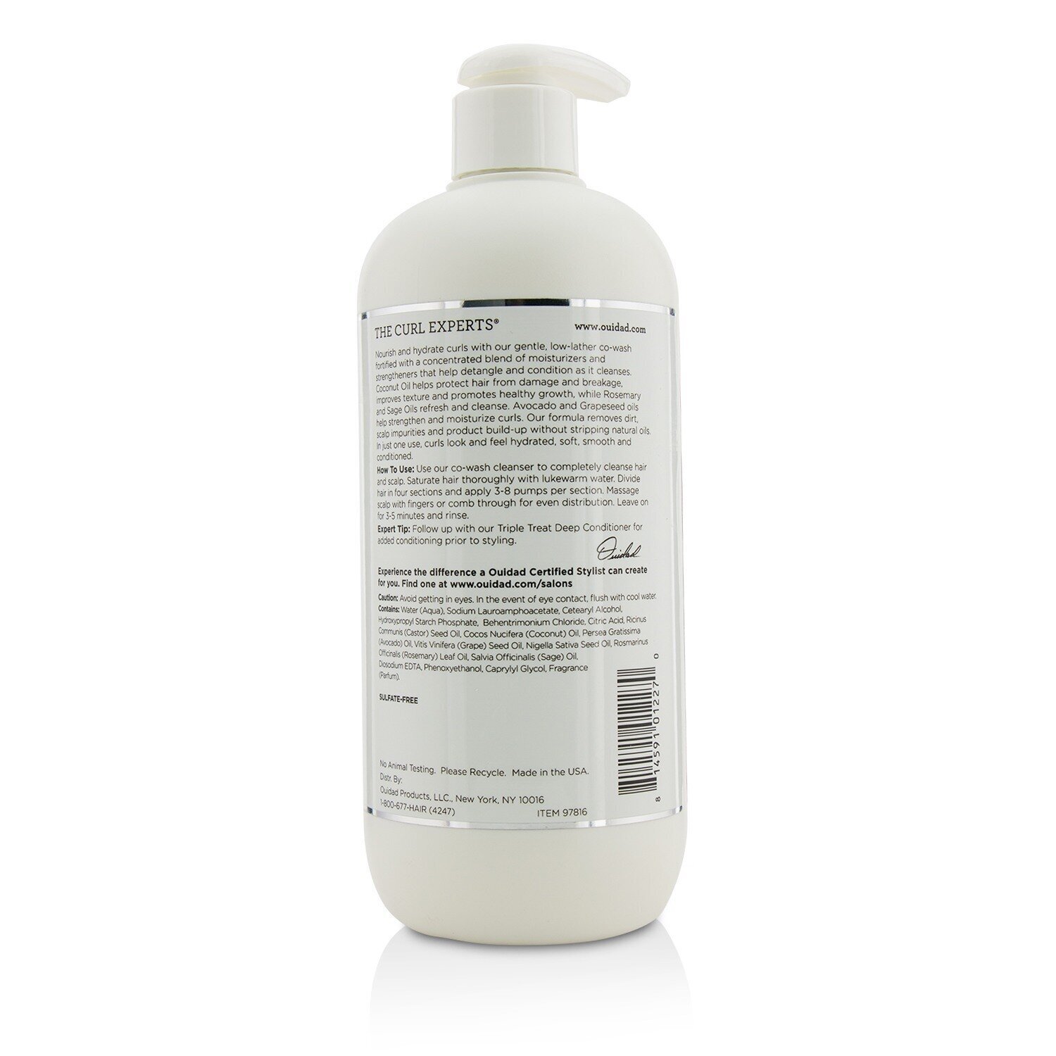 Ouidad Curl Immersion Low-Lather Coconut Cleansing Conditioner (Kinky Curls) 500ml/16oz