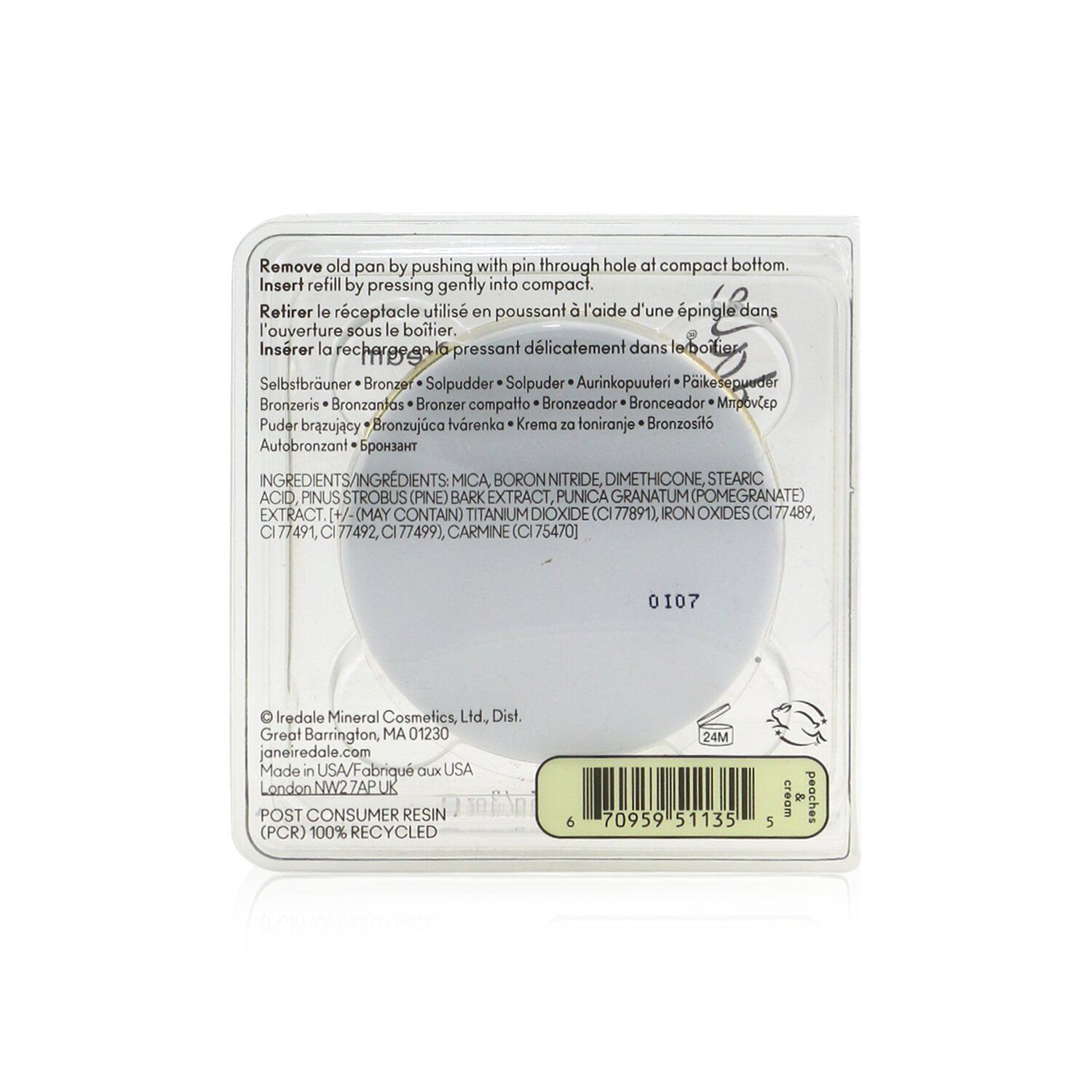 Jane Iredale Peaches & Cream Bronzer Refill 8.5g/0.3oz