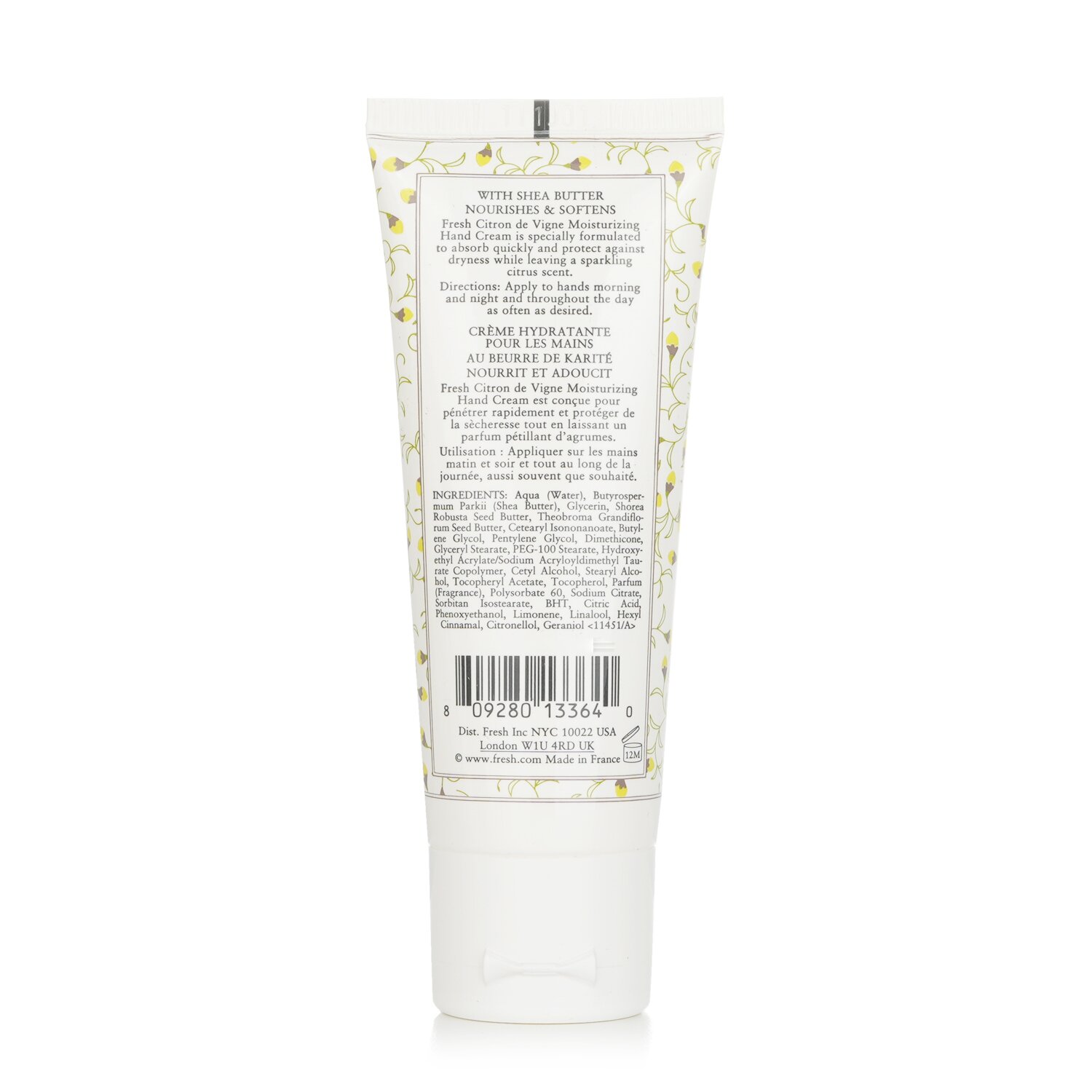 Fresh 馥蕾詩 保濕護手霜 Citron De Vigne Moisturizing Hand Cream 30ml/1oz