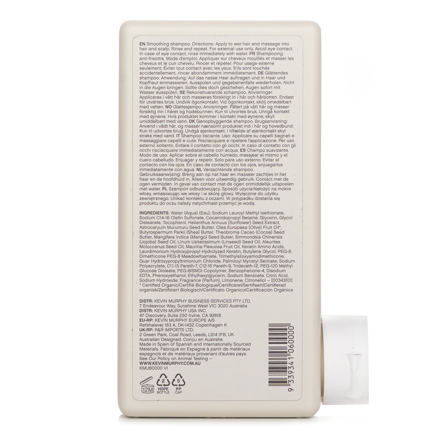 Kevin.Murphy 凱文墨菲  Smooth.Again.Wash（柔滑洗髮露 – 適合濃密粗髮） 250ml/8.4oz
