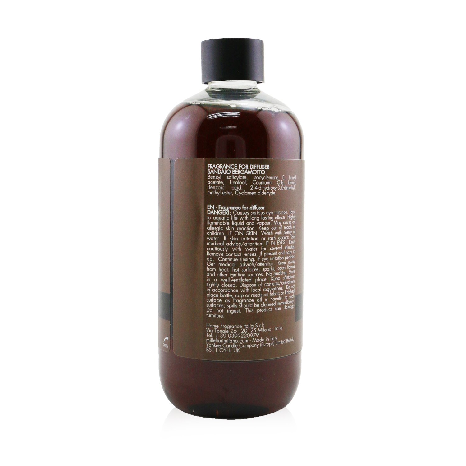 Millefiori Natural Fragrance Diffuser Refill - Sandalo Bergamotto 500ml/16.7oz