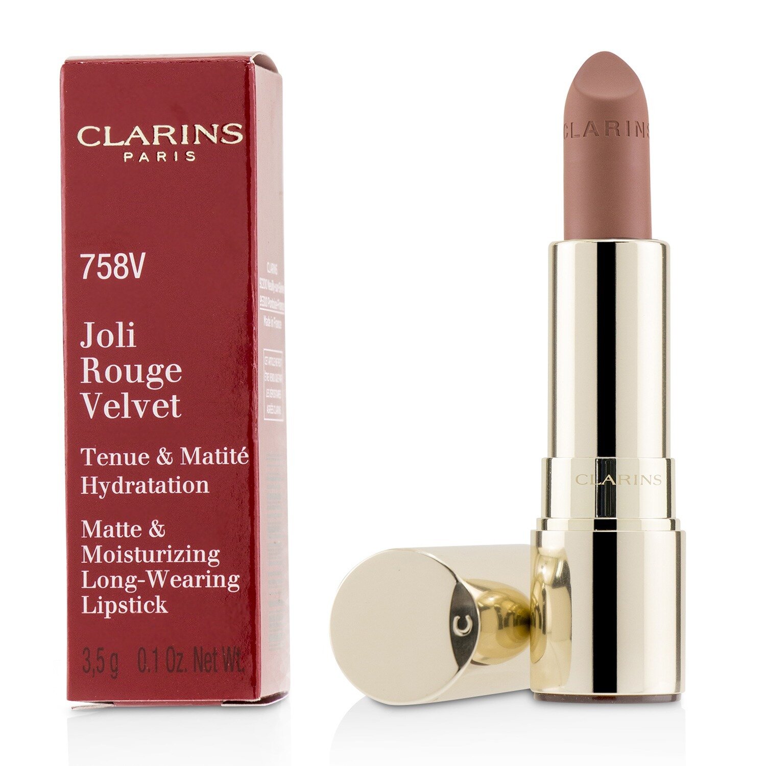Clarins Joli Rouge Velvet (Матовая и Увлажняющая Стойкая Губная Помада) 3.5g/0.1oz