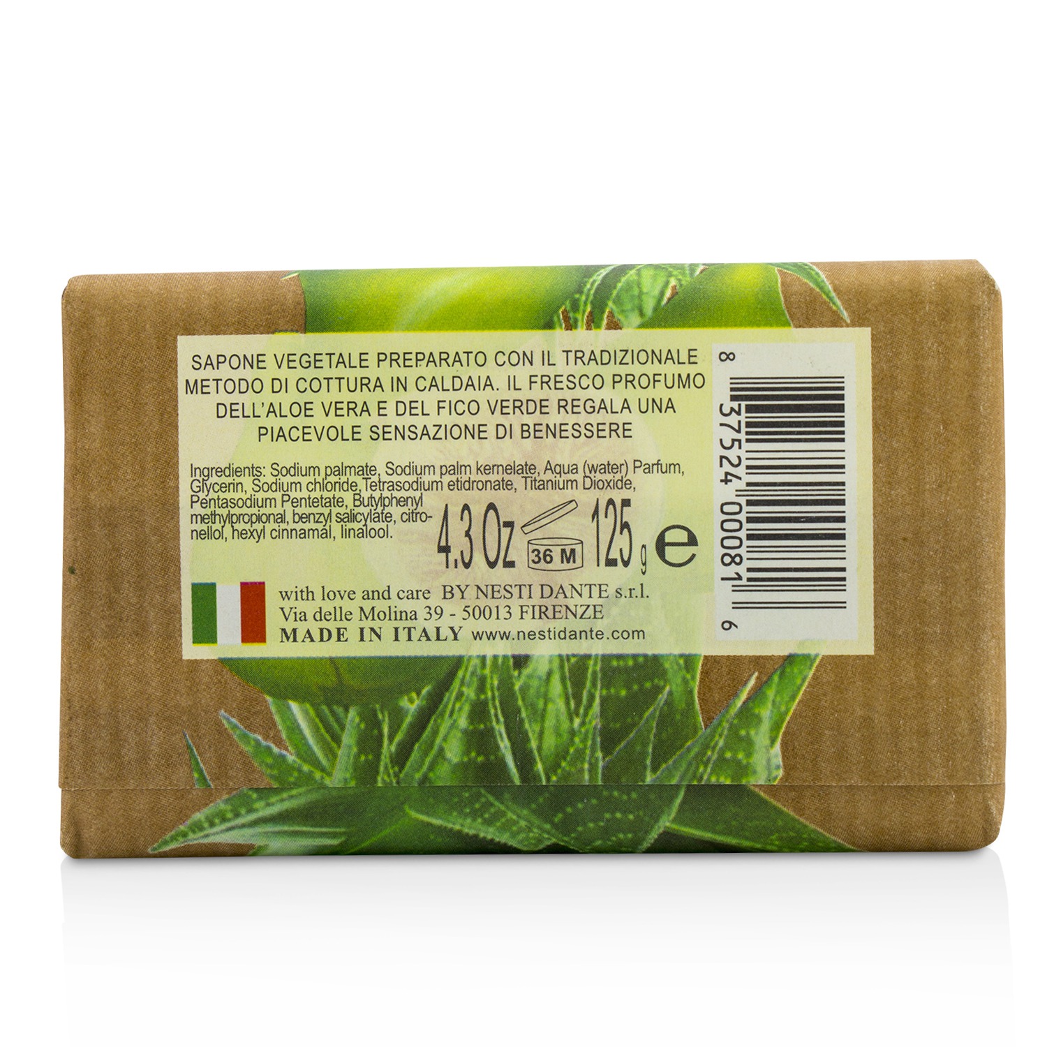 Nesti Dante Marsiglia In Fiore Vegetal Soap - Fig & Aloe Vera 125g/4.3oz