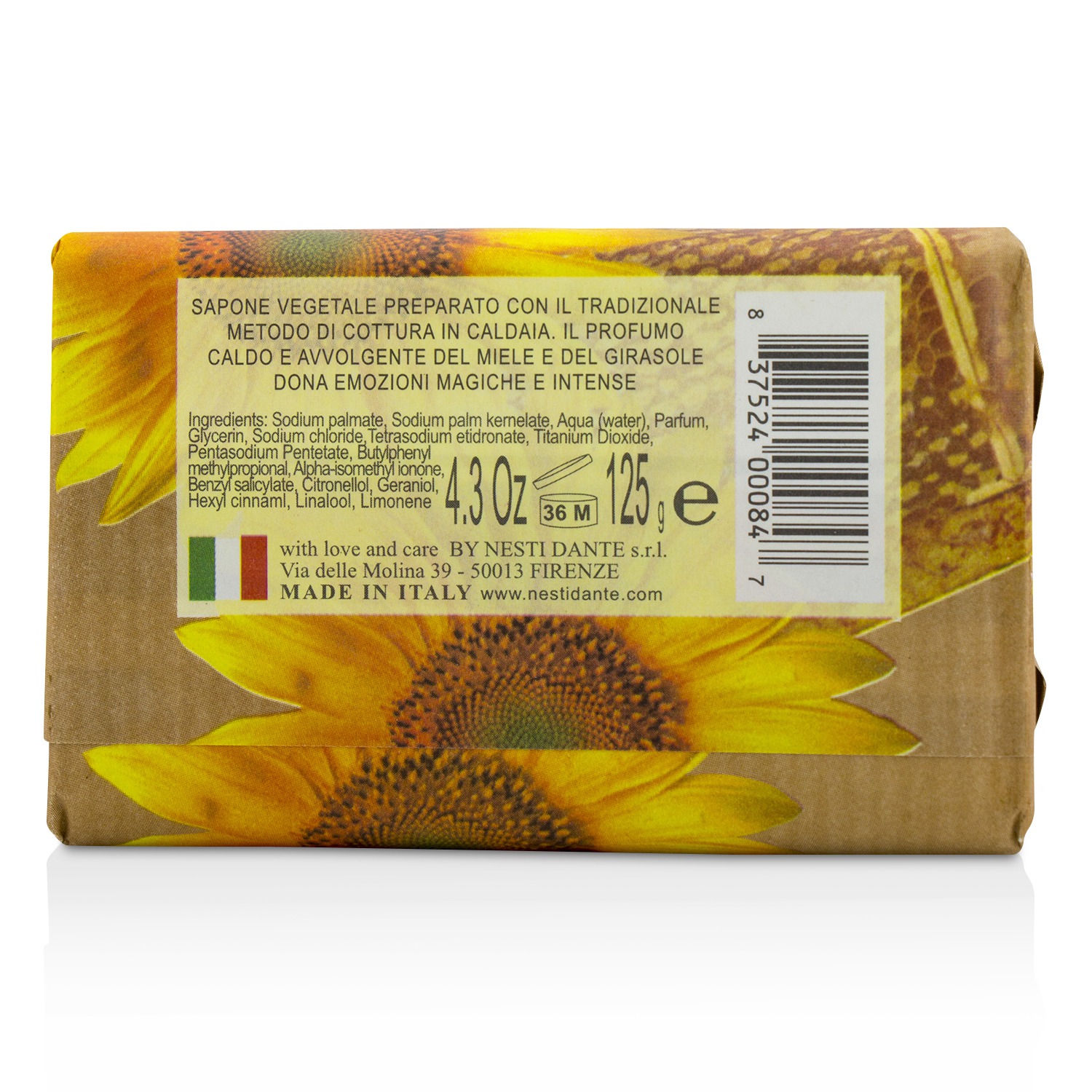 Nesti Dante Marsiglia In Fiore Vegetal Soap - Honey & Sunflower 125g/4.3oz