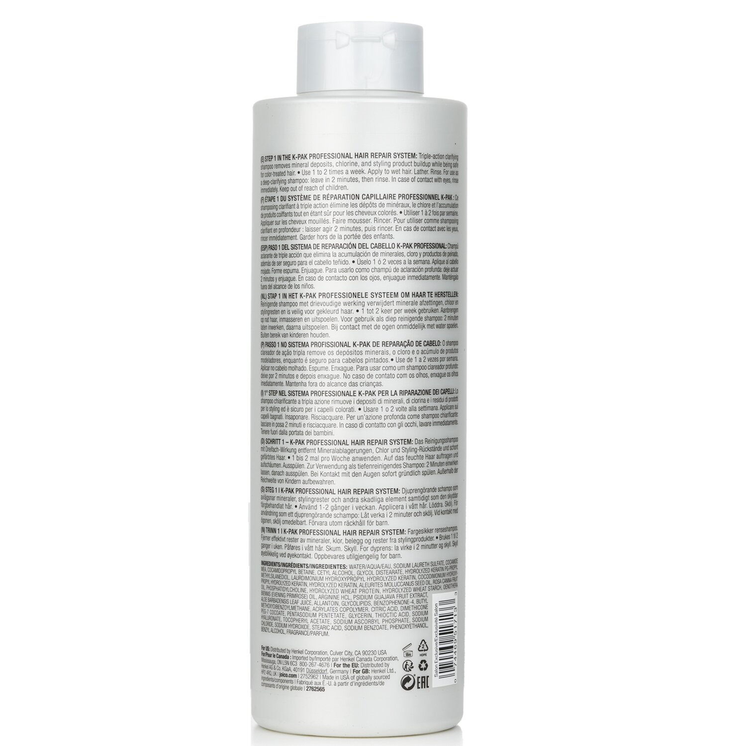 Joico K-Pak Clarifying Shampoo - To Remove Chlorine & Buildup (Cap) 1000ml/33.8oz