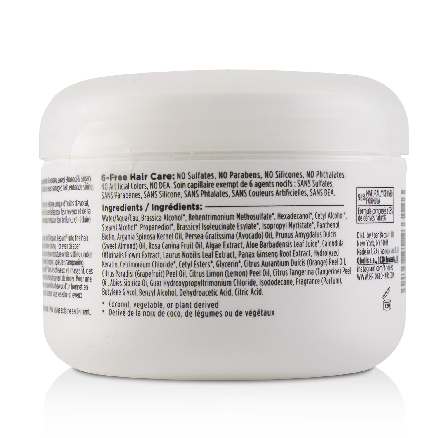 Briogeo Don't Despair, Repair! Deep Conditioning Mask 236ml/8oz