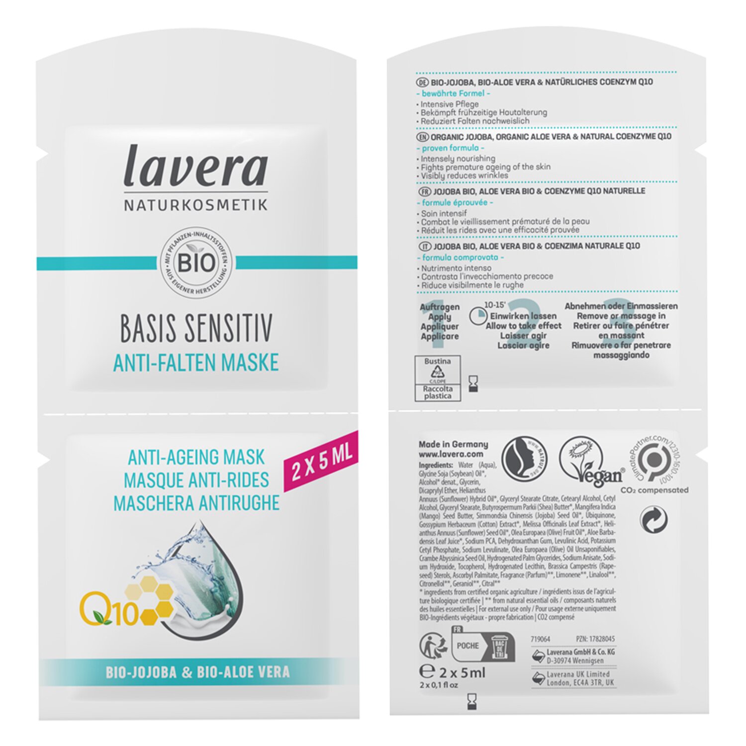 Lavera Basis Sensitiv Q10 Anti-Ageing Mask 2x5ml
