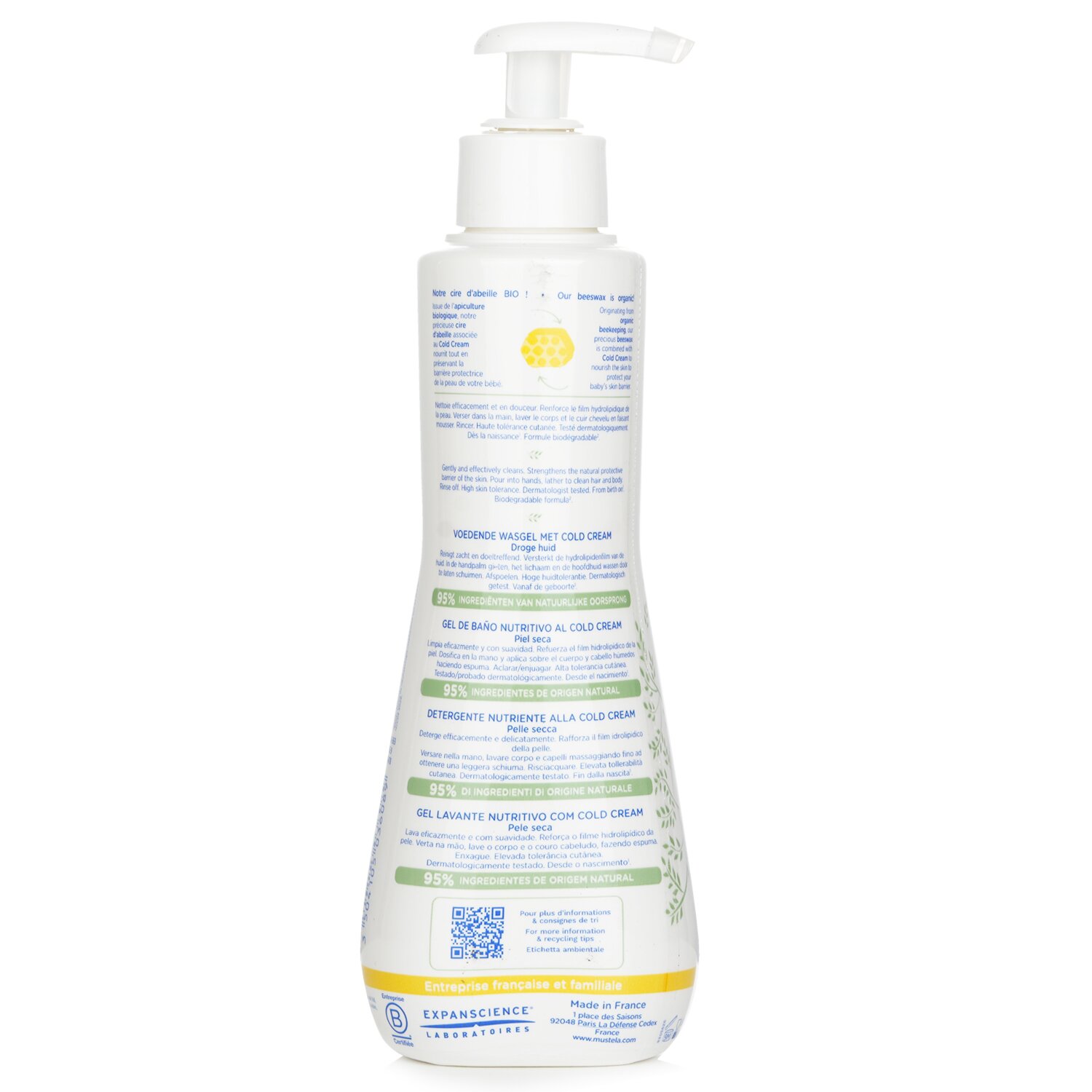 Mustela Gel Limpiador Nutritivo con Crema Fría Para Cabello & Cuerpo - Para Piel Seca 300ml/10.14oz
