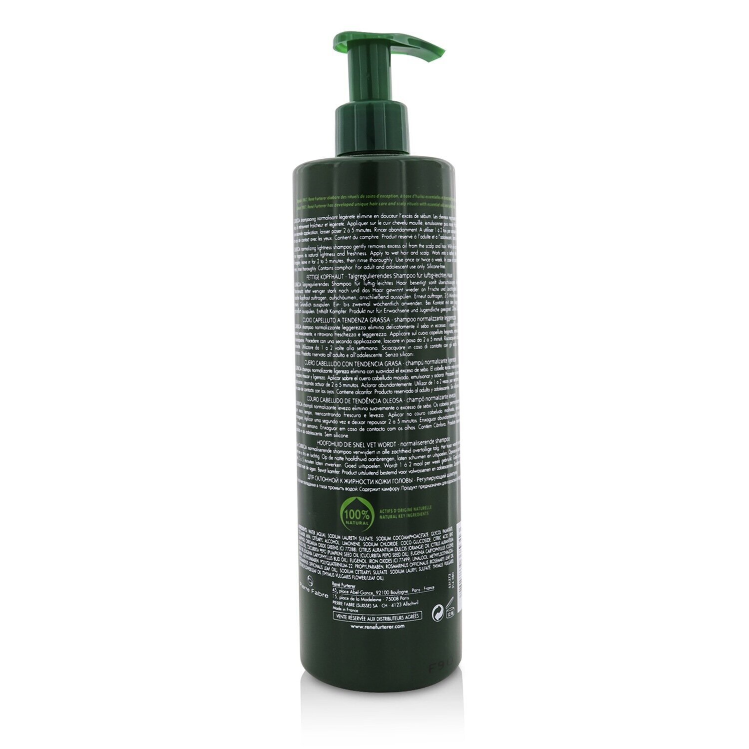 Rene Furterer Curbicia Purifying Ritual Normalizing Lightness Shampoo - Scalp Prone to Oiliness (Salon Product) 600ml/20.2oz